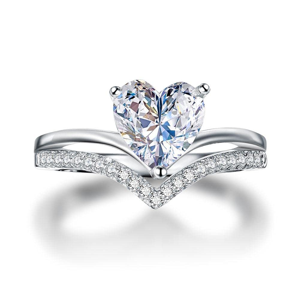 1 Carat Heart-Shaped Moissanite Engagement Ring for Women - 10K/14K/18K White Gold, Free Engraving - Perfect for Proposals, Anniversaries & Special Occasions