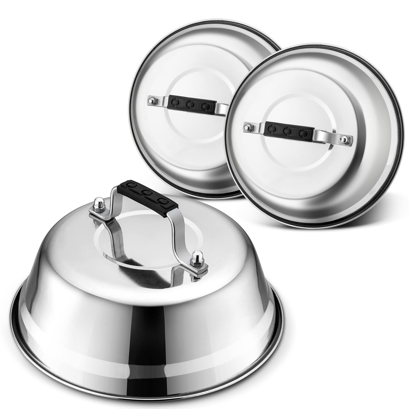Joyfair 9-Inch Stainless Steel Cheese Melting Dome & BBQ Basting Cover – Heavy Duty Heatproof Lid for Grilling Steak, Melting Cheese, Steaming Vegetables – Perfect for Outdoor Cooking, Camping & Backyard BBQs