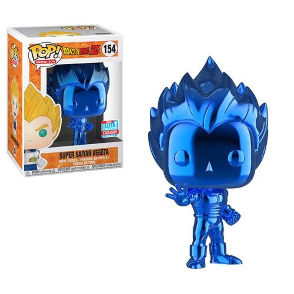 Dragon Ball Z Super Saiyan Vegeta Blue Chrome #154 Funko Pop Vinyl Figure - Collectible Anime Toy for Fans, Gift for DBZ Lovers | Perfect for Display, Anime Collections & Pop Culture Decor