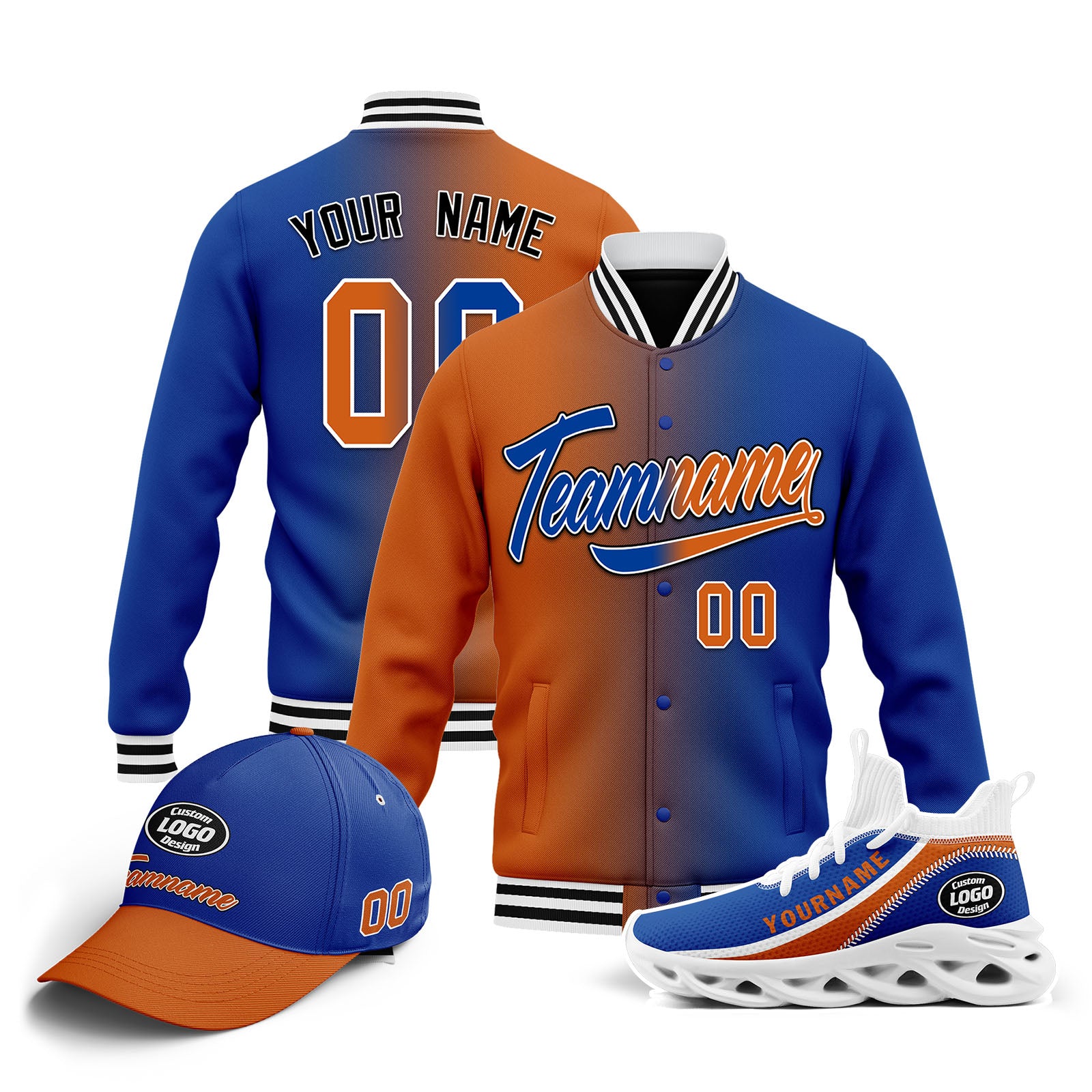 Custom Jacket, MaxSoul Shoes & Hat Combo - Personalized Outfit Set for Men & Women | Perfect for Casual Wear, Street Fashion & Gift Giving