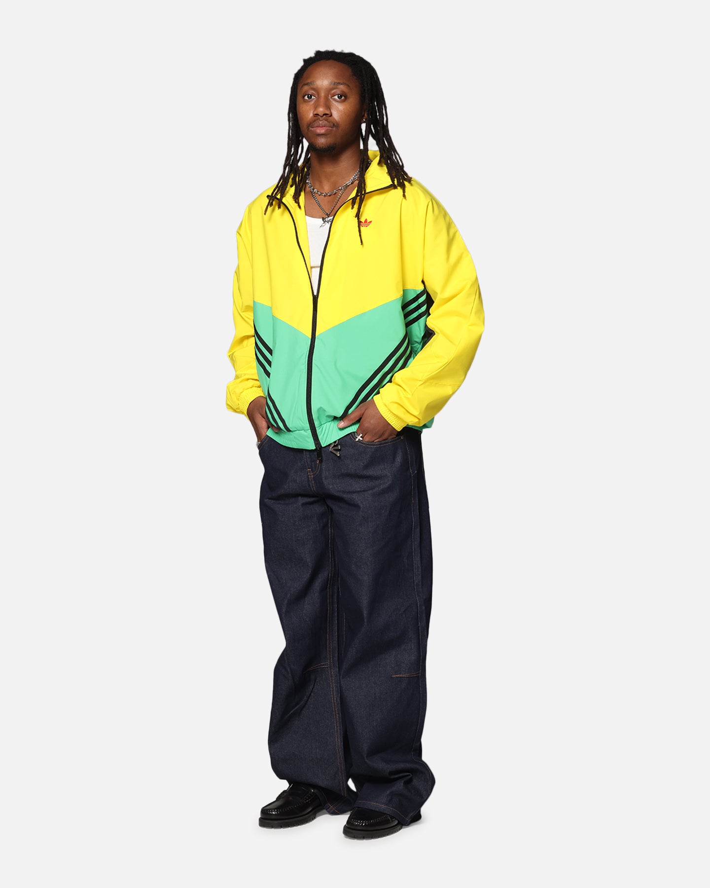 Adidas Originals Green and Yellow Track Jacket for Men - Lightweight Athletic Hoodie for Running, Gym & Casual Wear