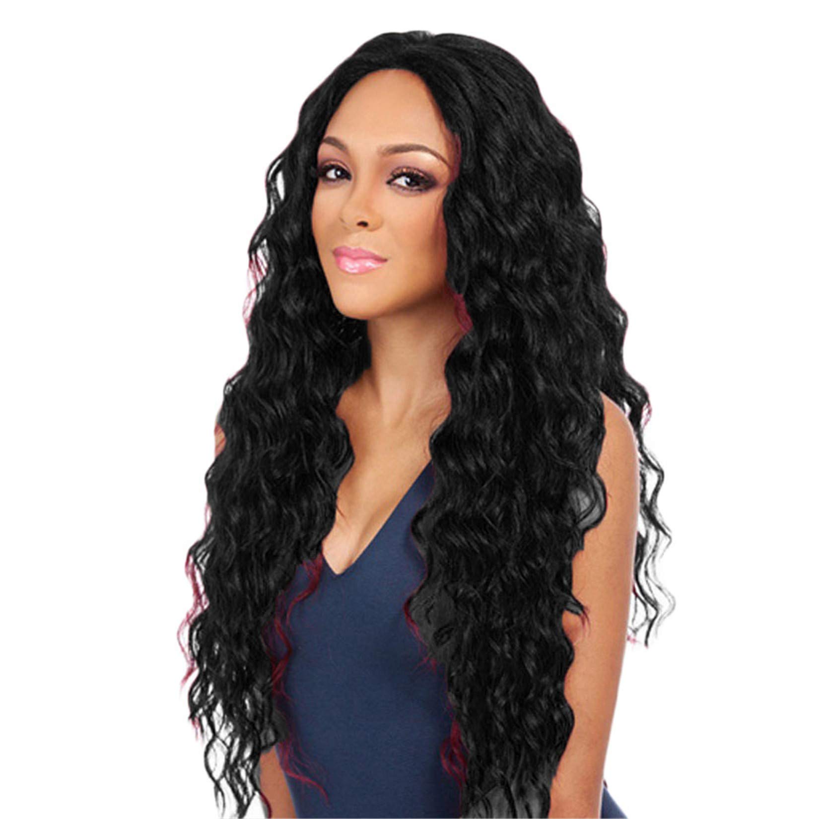 Andongnywell Long Water Wave Wigs for Black Women - Fluffy Curly Synthetic Heat Resistant Hair Wig for Women | Perfect for Cosplay, Daily Wear & Special Occasions