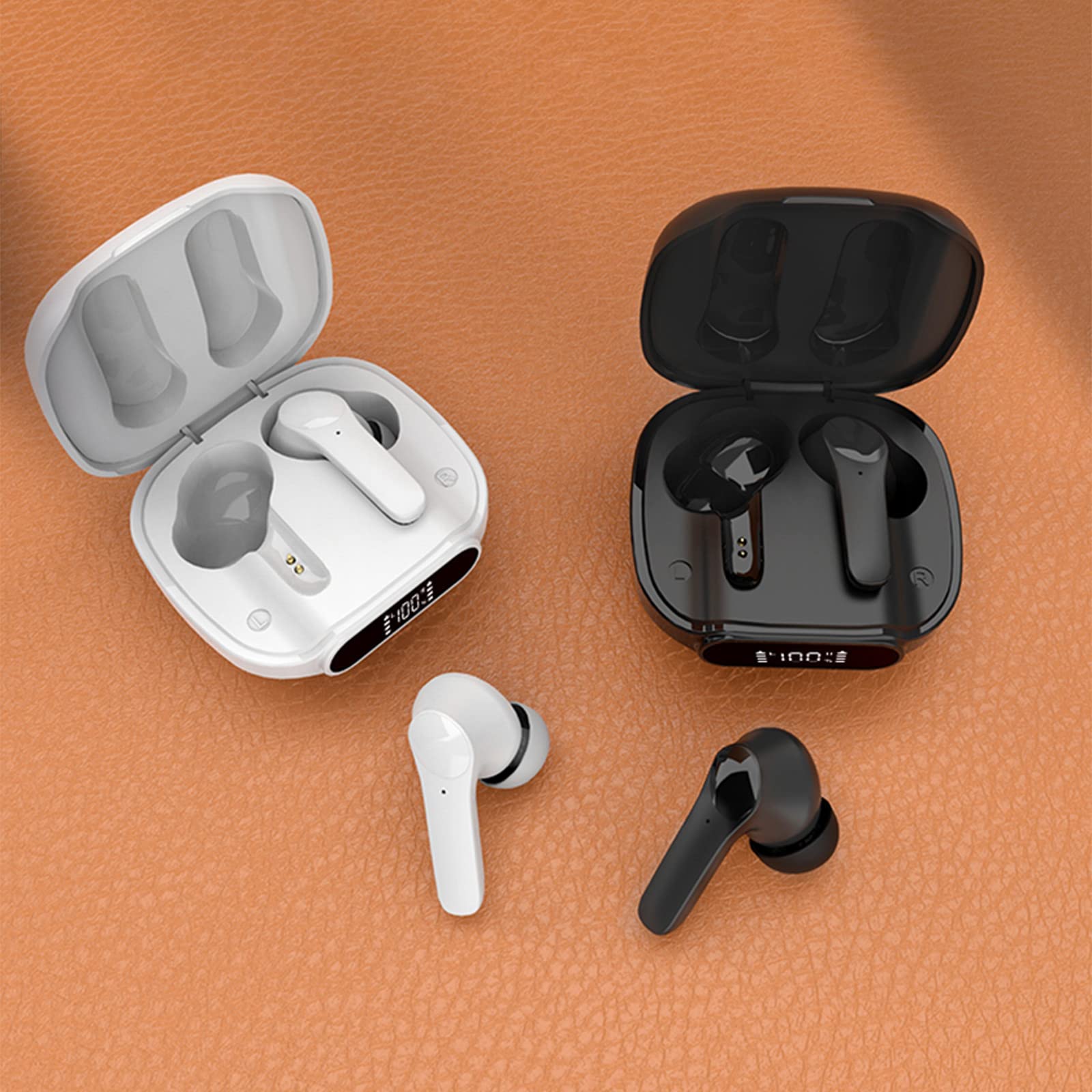 Wireless Earbuds with Active Noise Cancelling, Bluetooth 5.1 Headphones with Fast Charging Case, Built-in Mic for Calls - Perfect for Workouts, Commuting & Travel (Black)