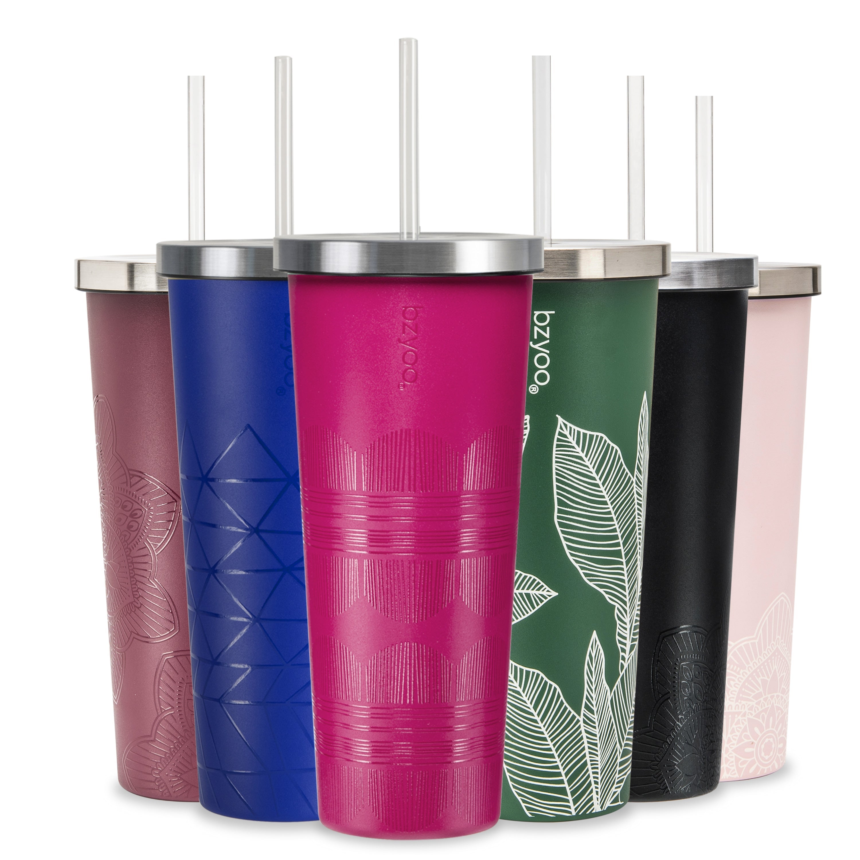 24oz Double Wall Vacuum Insulated Stainless Steel Tumbler with Straw Lid - Scribe Purple | Leakproof Travel Mug for Coffee, Tea & Cold Drinks | Perfect for Office, Gym & Outdoor Activities