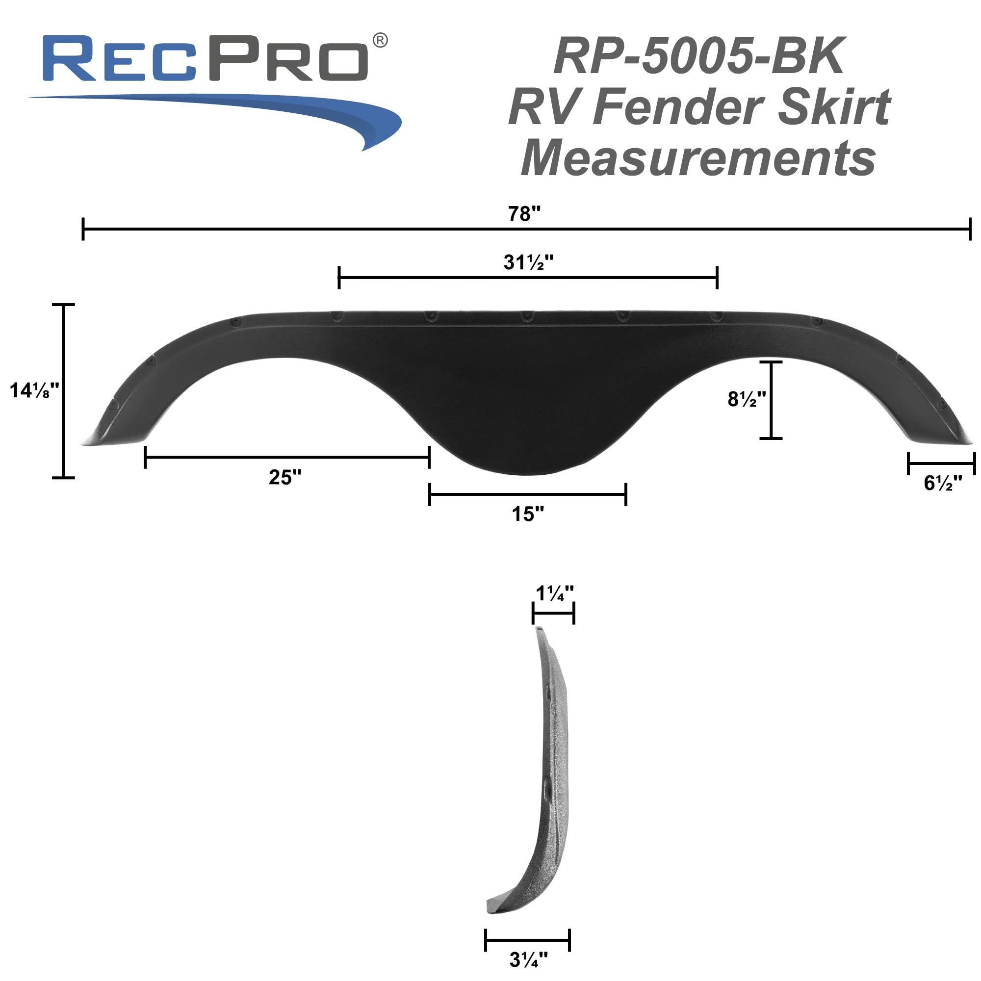 RecPro RV Tandem Fender Skirt - 78