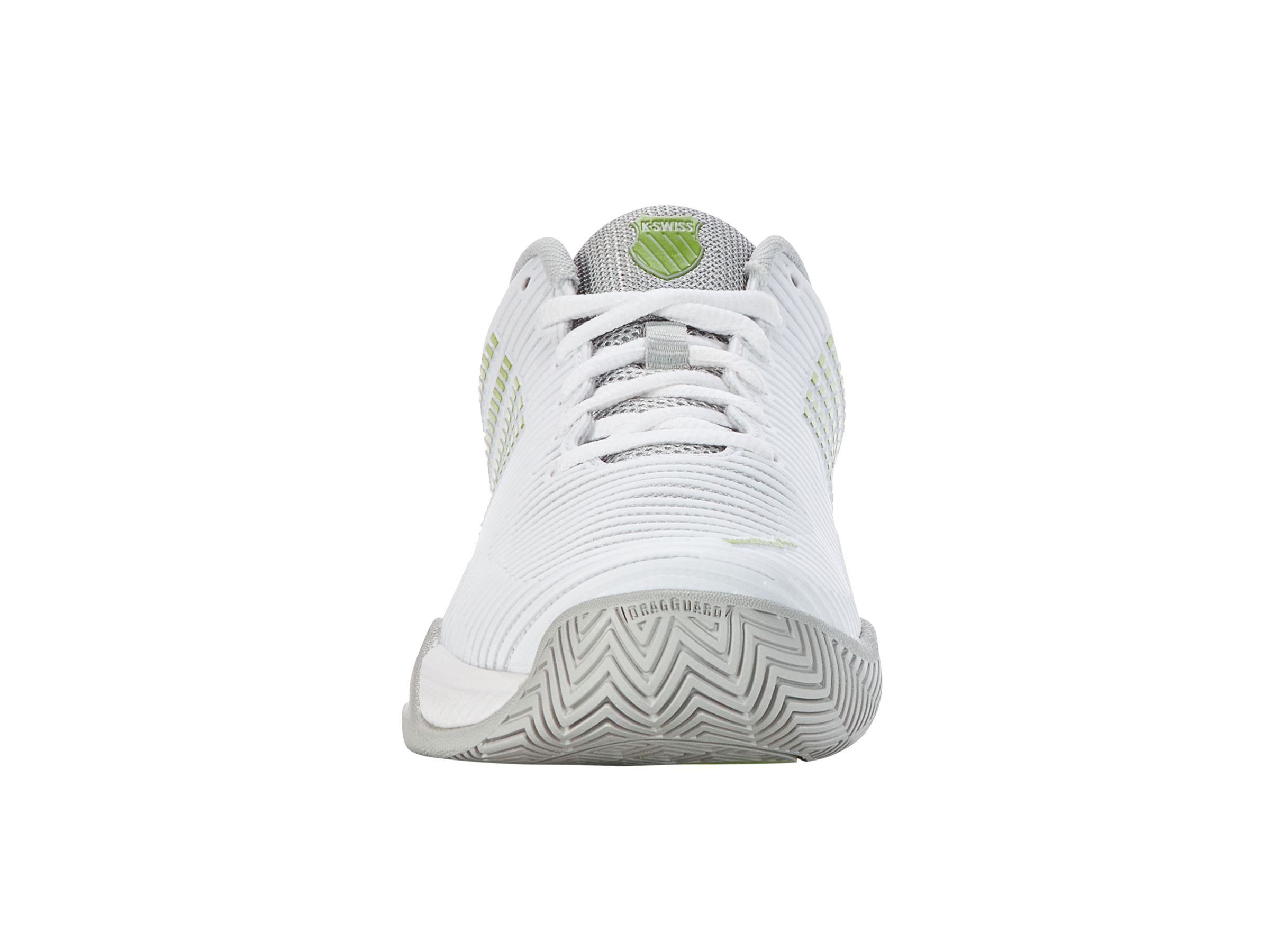 Hypercourt Express 2 Men's Tennis Shoes - White/Gray Violet/Lime Green | Lightweight Performance Court Shoes for Tennis & Pickleball | Ideal for Competitive Play & Training