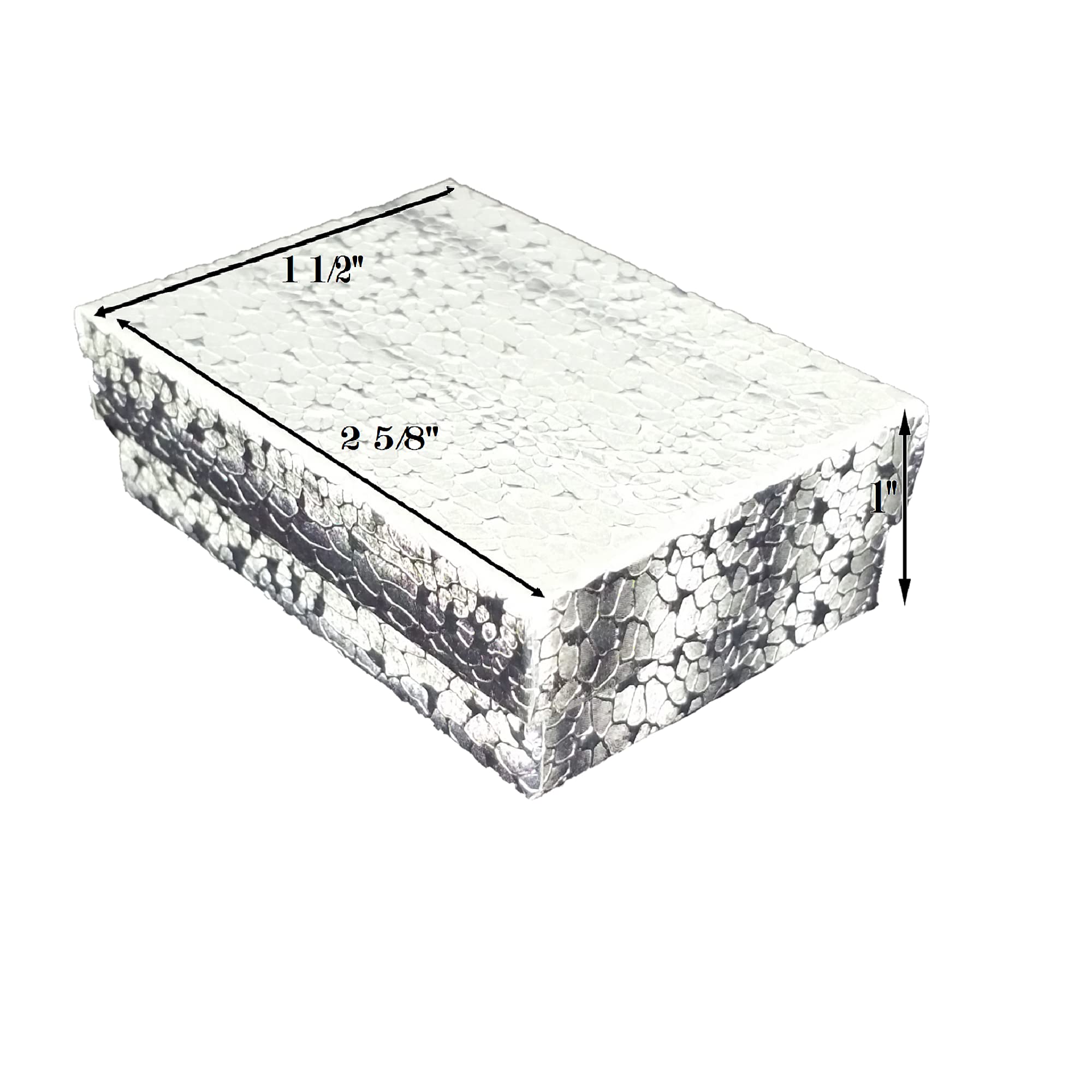 25-Pack Silver Textured Jewelry Gift Boxes 2.6x1.5x1 Inch for Rings & Earrings