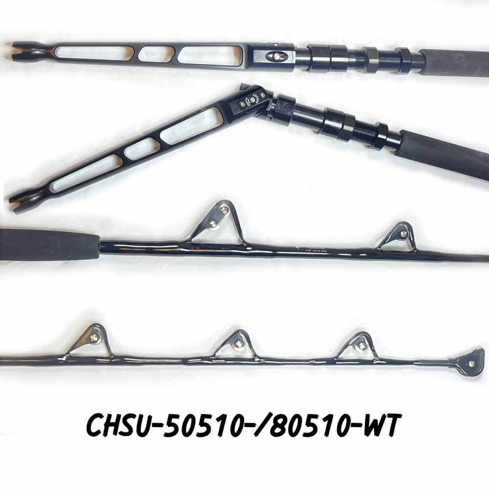 Capt. Harry’s Blackout Series Stand Up Roller Guide Rods - Premium Fishing Rods for Saltwater & Freshwater - Perfect for Deep Sea Fishing & Bass Angling