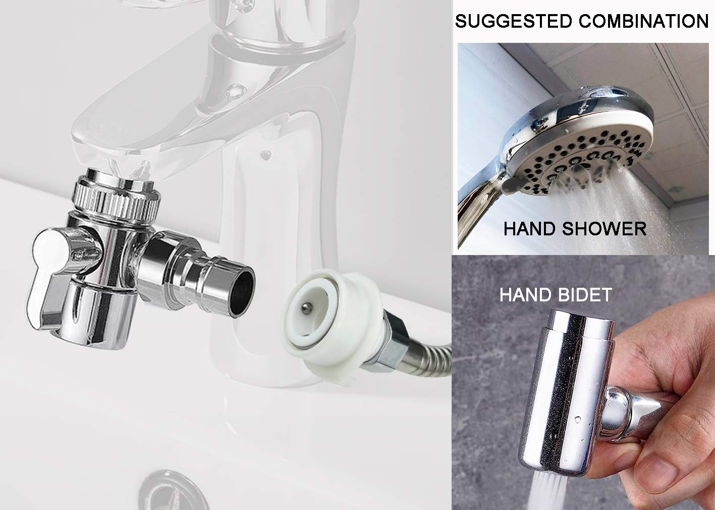 Faucet to Shower Hose Diverter - Quick Connect Adapter for Dishwasher, Hand Bidet & Shhead - Universal Bathroom & Kitchen Sink Accessory (Great for Water Conservation, Baby Bathing & Pet Washing)