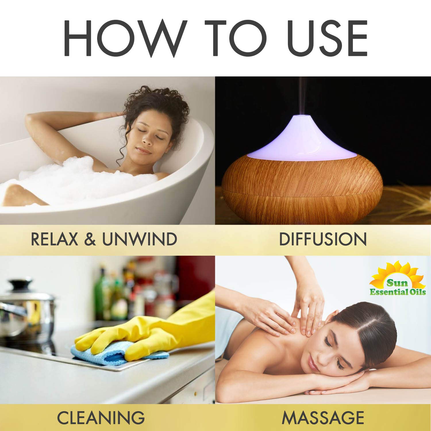Neroli Essential Oil - 100% Pure Sun Essential Oils for Aromatherapy, Diffusers & Massage (16 fl oz) | Relaxation, Stress Relief & Sleep Aid