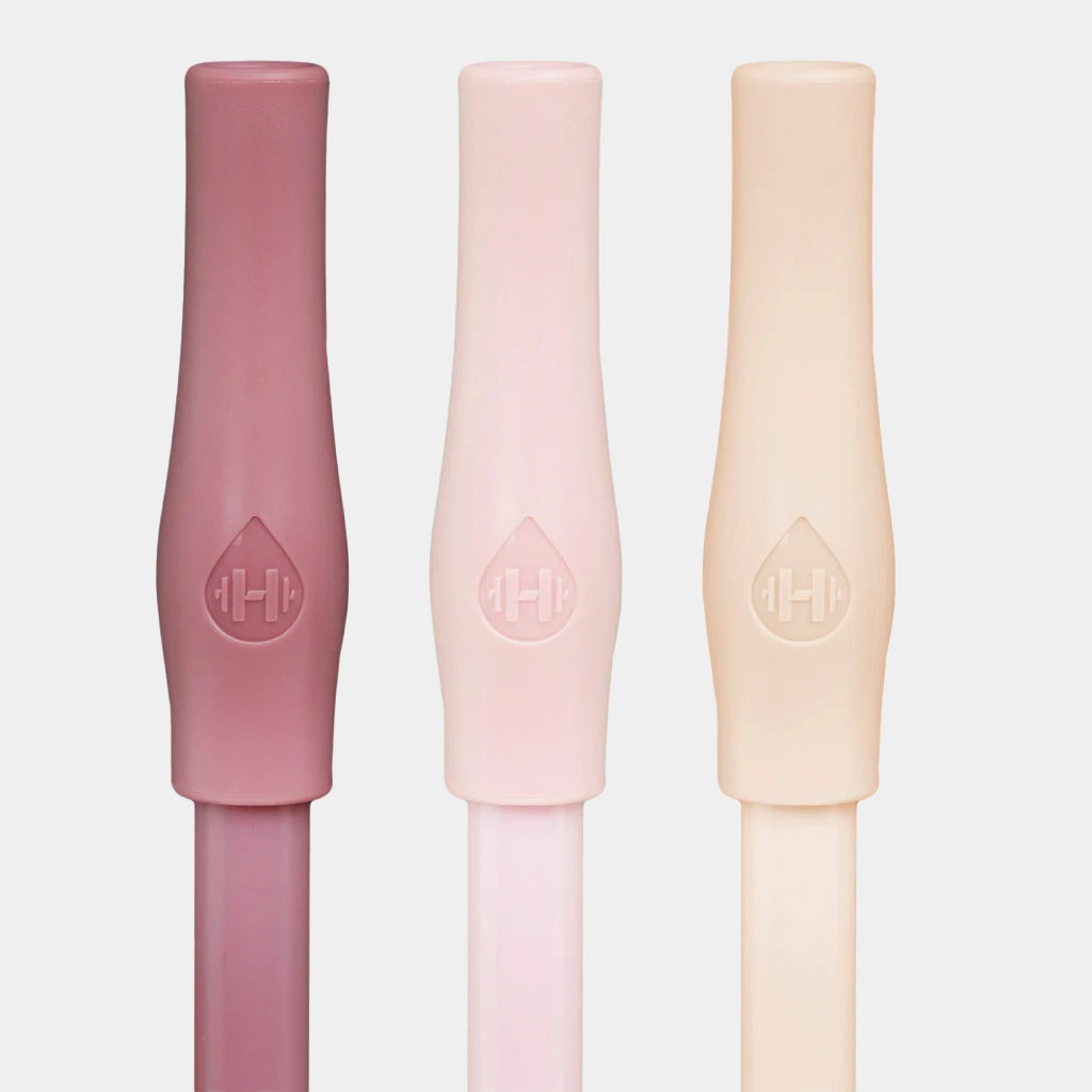 Eco-Friendly Pink Neutral Reusable Straws 3-Pack - Perfect for Smoothies, Cocktails & Home Parties