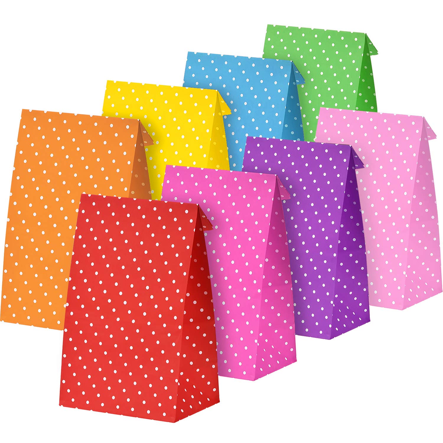 24-Piece Halloween Candy Party Favor Bags - Flat Bottom Paper Gift Bags for Treats, Groceries, Crafts & Lunch - Perfect for Trick-or-Treating, School Parties & Holiday Gifting