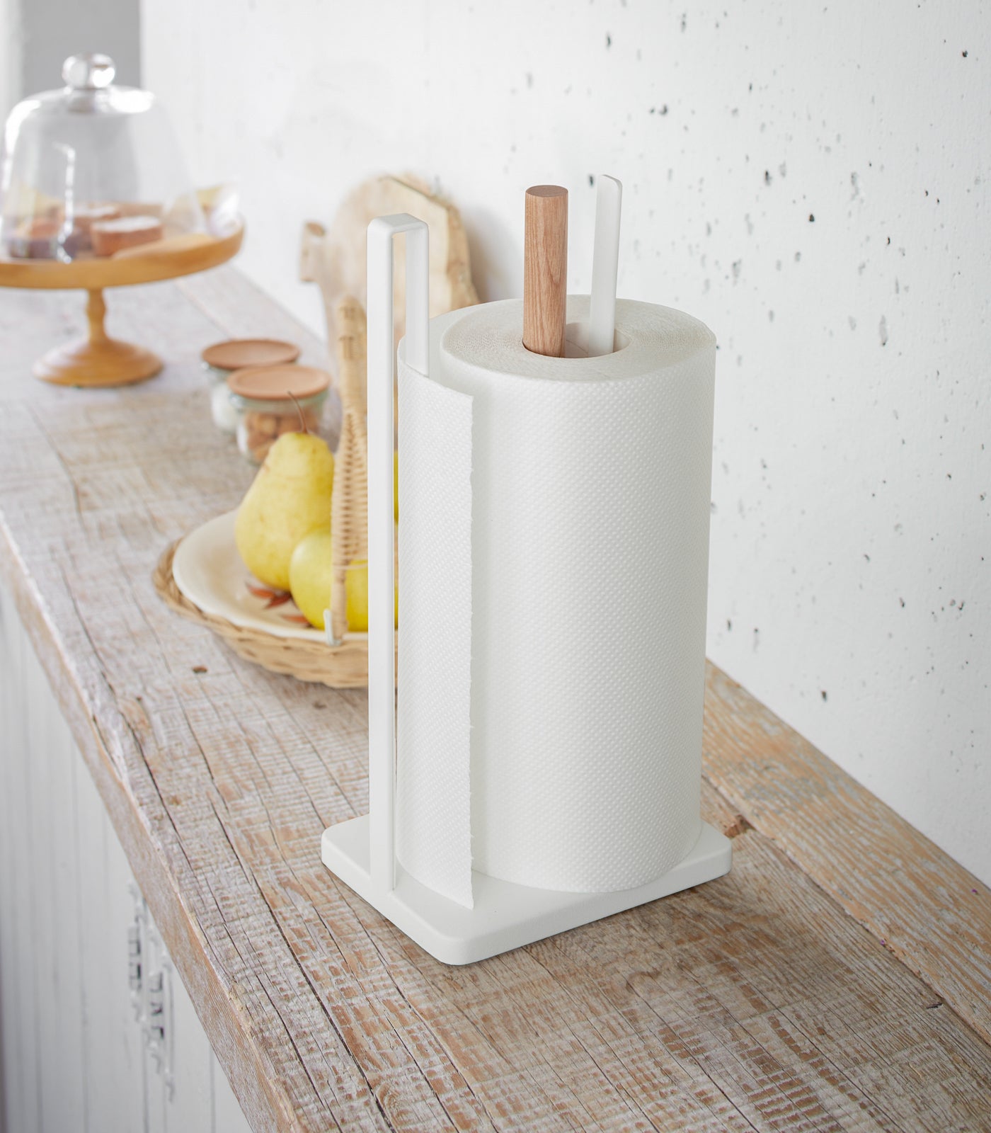Stainless Steel and Wooden Paper Towel Holder - Rustproof & Stylish for Kitchen, Bathroom, Office - Perfect for Home and Commercial Use