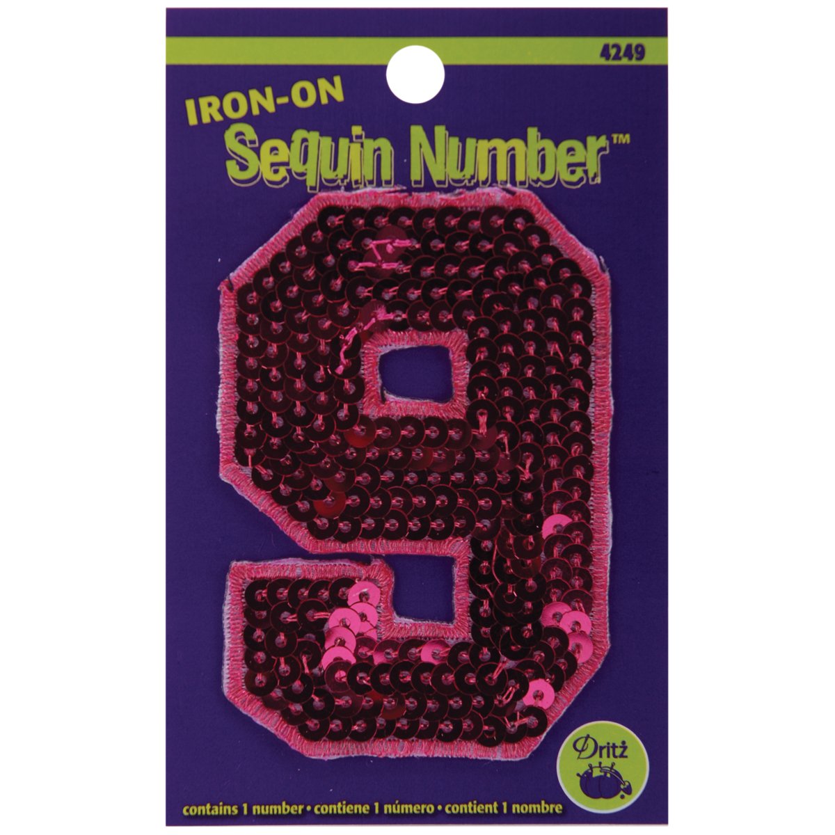 Iron-On Sequin Numbers - Glitter Number 9 for DIY T-Shirts, Jerseys & Costumes | Perfect for Sports, Parties & Craft Projects