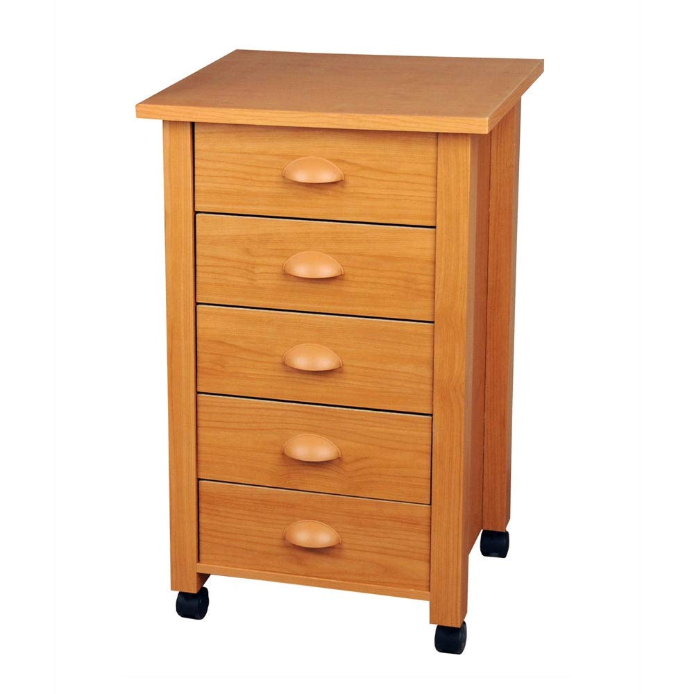 Venture Horizon 4047-11WH White 5-Drawer Bead Board Rolling Utility Cart - Perfect for Craft Room, Classroom, or Office Organization Storage
