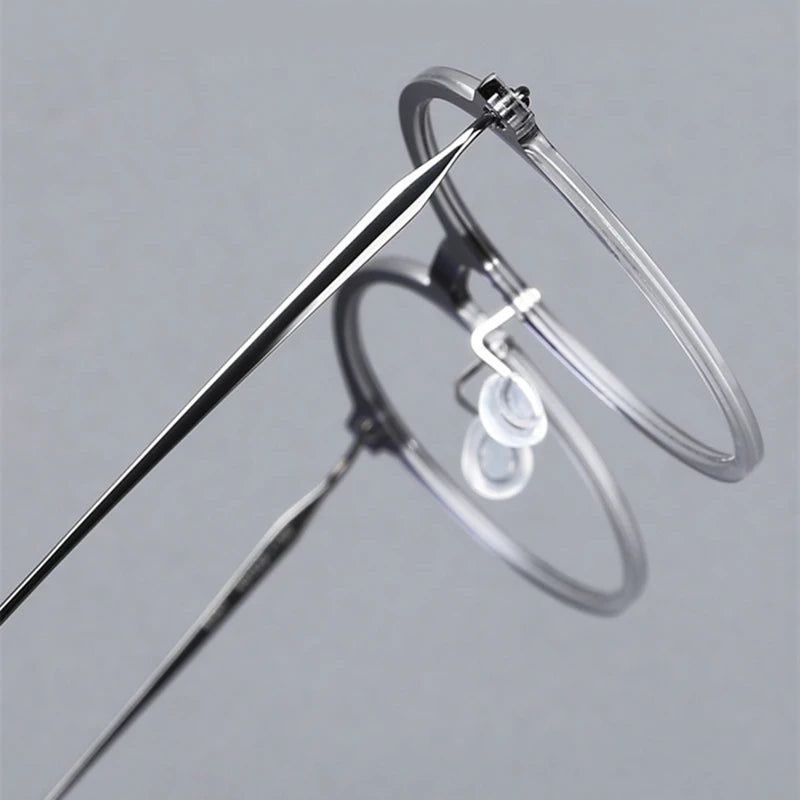 Unisex Black Full Rim Round Titanium Acetate Eyeglasses Frame 6541 - Lightweight & Durable for Work, Reading & Fashion