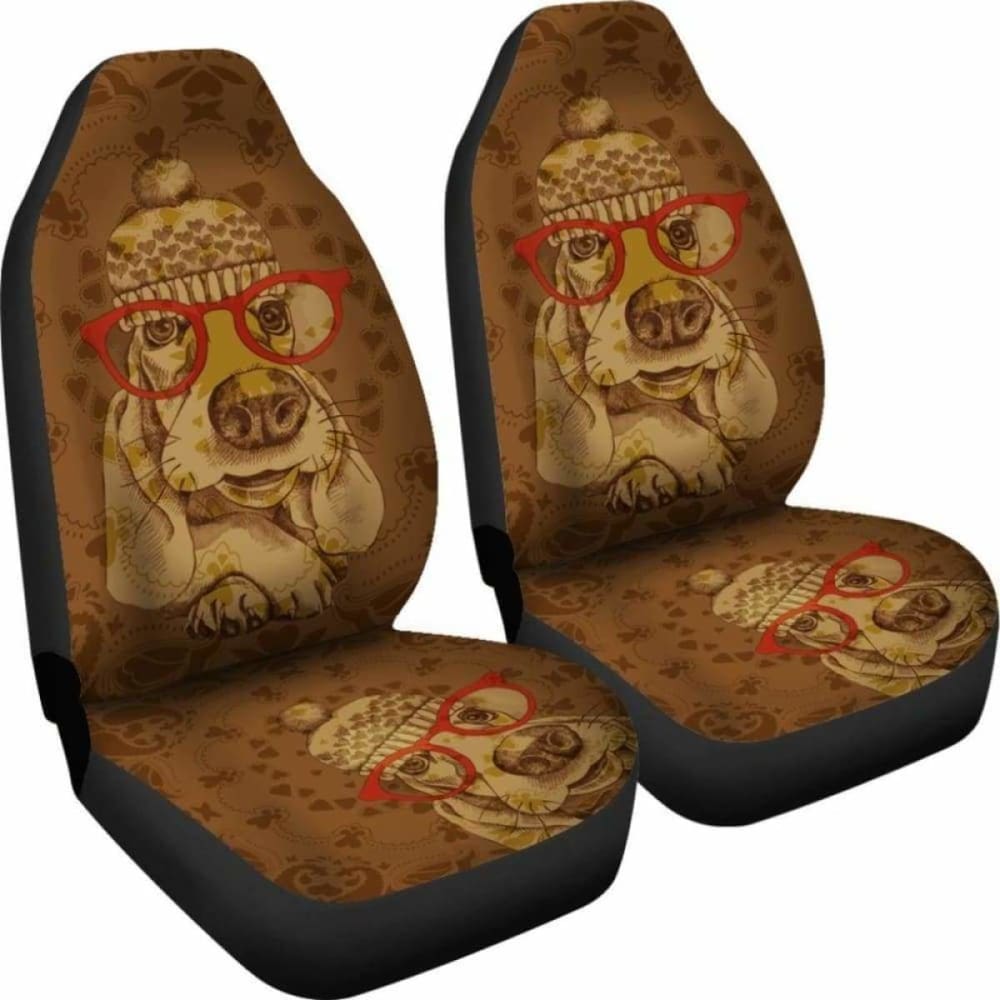 Premium Basset Hound Print Car Seat Covers - Universal Fit for Cars, SUVs & Trucks (9 Styles) - Waterproof & Nonslip Pet Protection for Road Trips & Daily Commutes