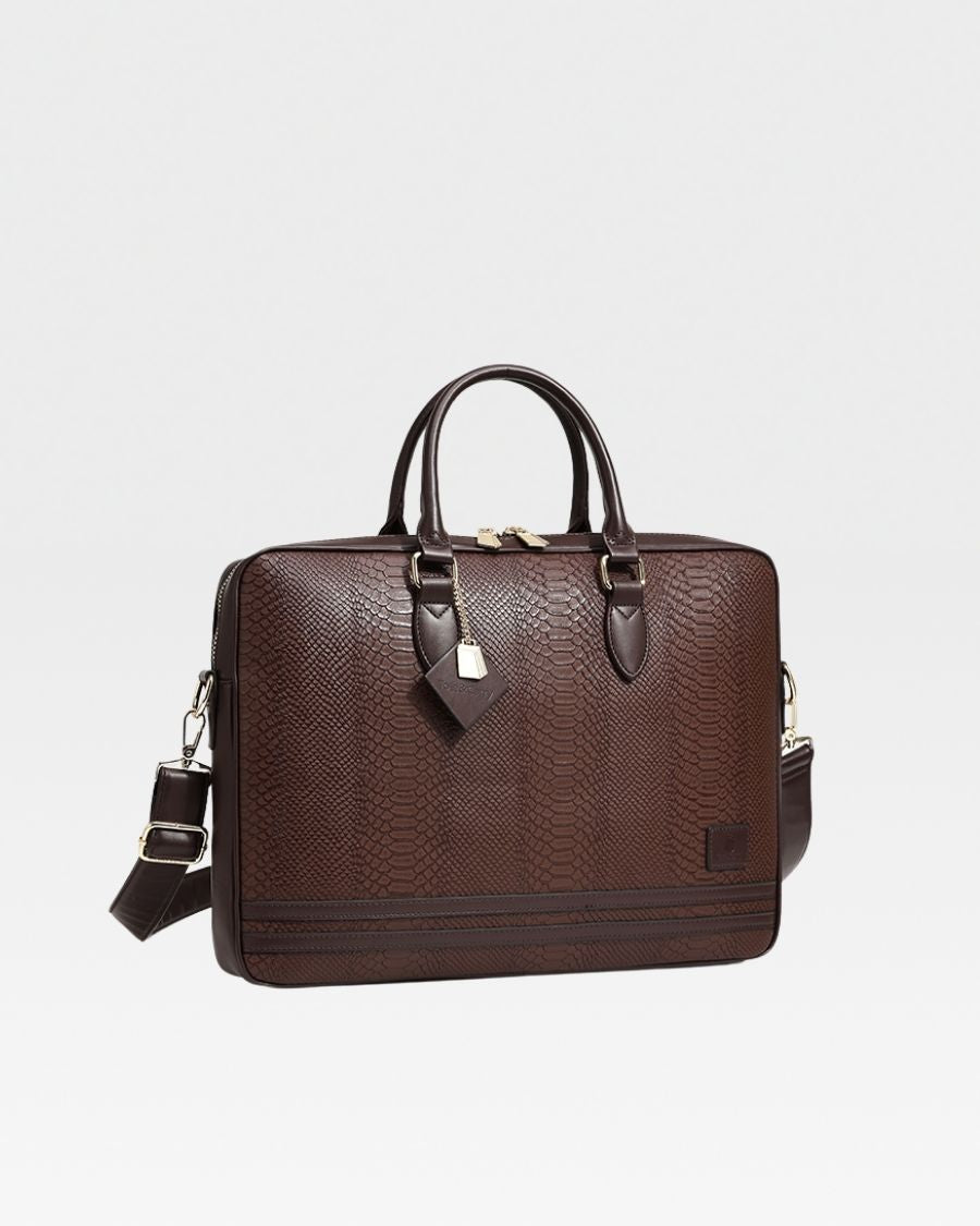 Apollo 1 Premium Leather Laptop Bag in Chocolate Brown - Stylish & Durable 15.6 Inch Laptop Briefcase for Work, Business Travel & College