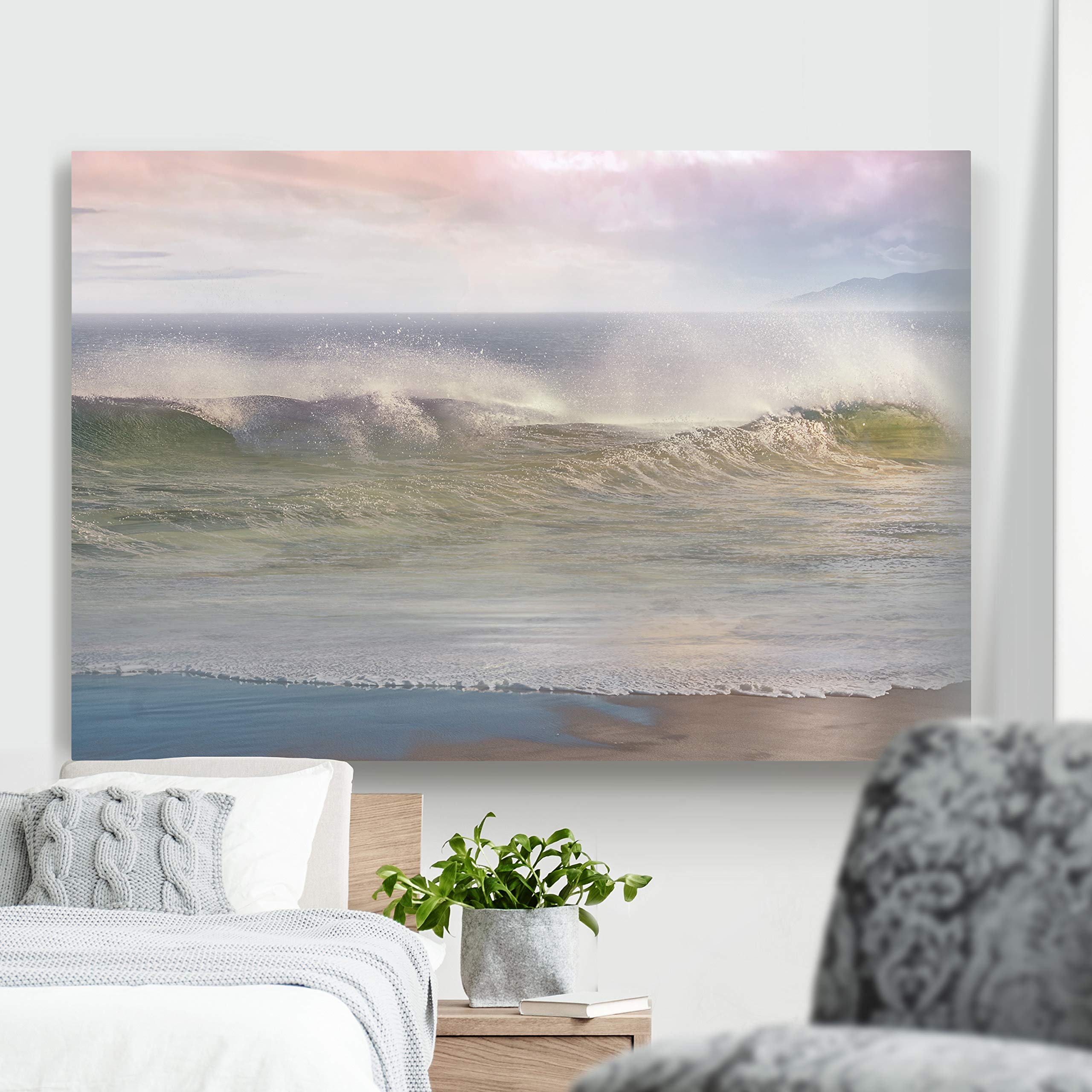 California Surf Landscape Canvas Wall Art - 32x48 Inch Gallery Print for Living Room, Bedroom, Kitchen & Bathroom Décor | Coastal Beach Photography for Home & Office Wall Decor