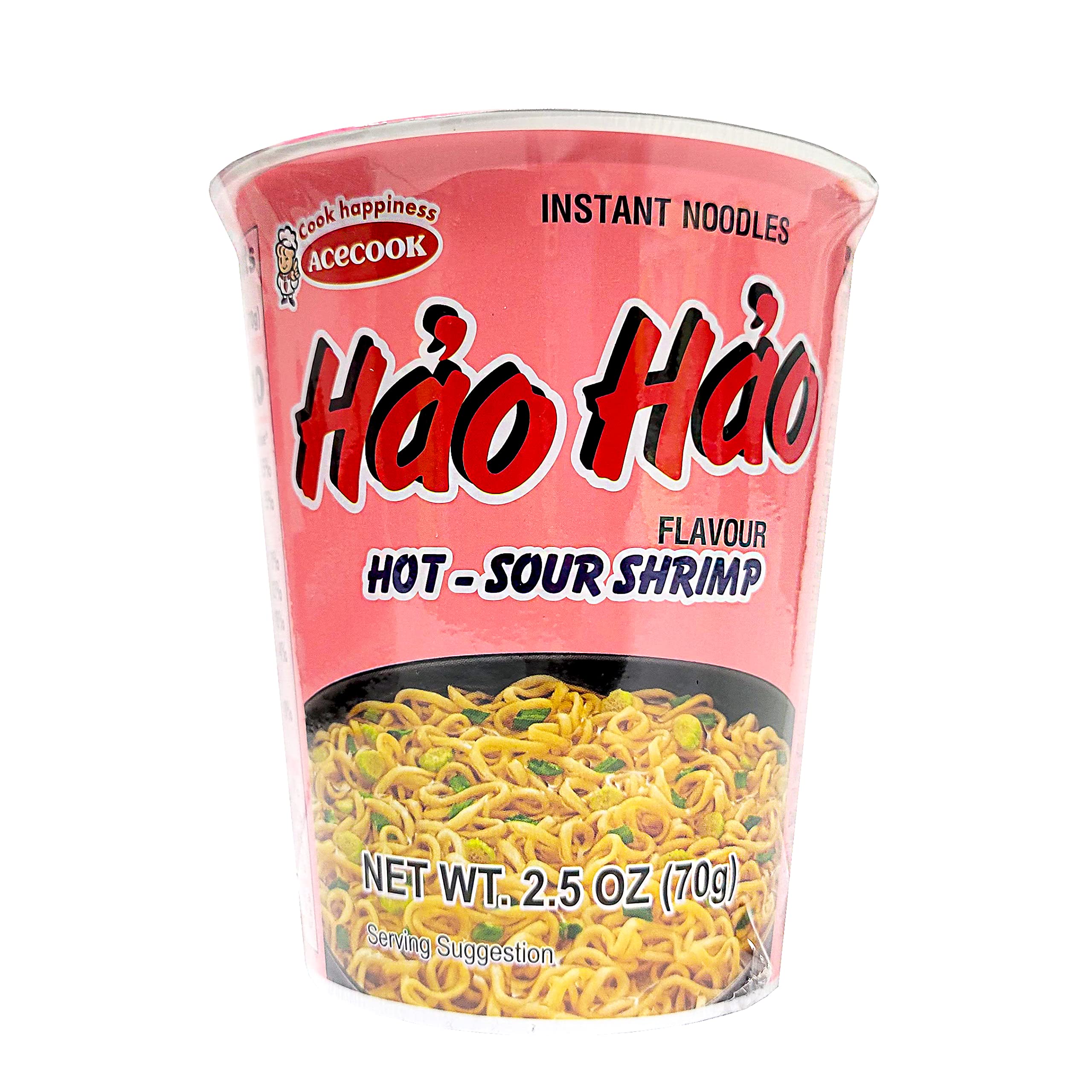 ACECOOK Hao Hao Instant Noodles Cups - Sate Onion Flavor / Mi Ly Sate Hanh 12 Cups X 2.29 OZ | Hot & Spicy Vietnamese Instant Ramen | Quick Meal, Office Lunch, Late Night Snack, Asian Food Lover Gift