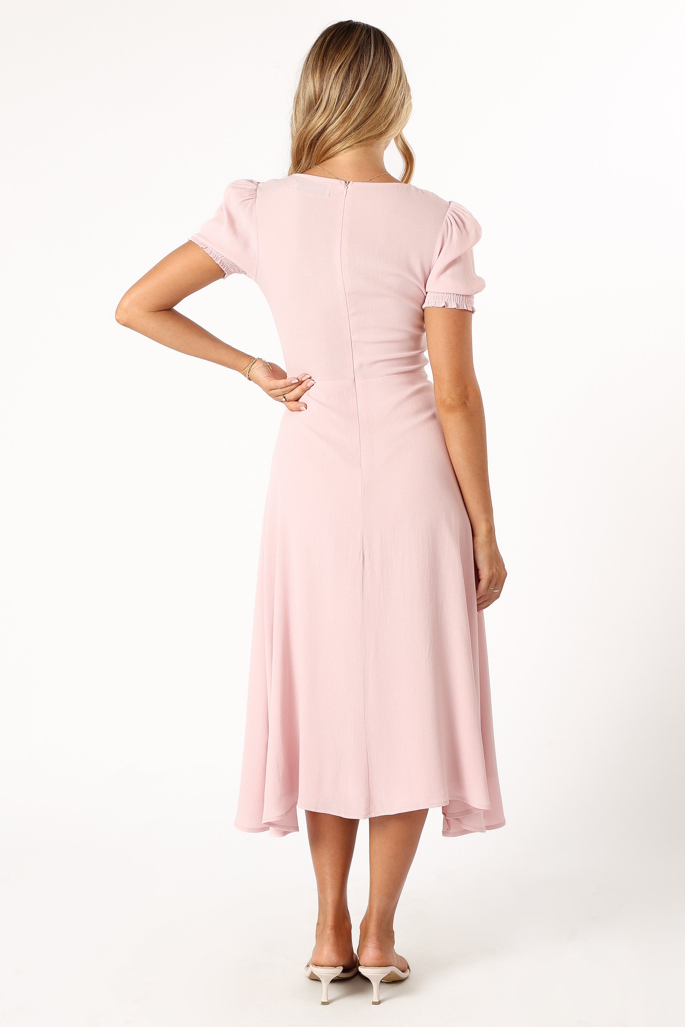 Franklin Pink Dress for Women - Elegant Flowy Midi Dress for Casual Wear, Office, Party & Date Night