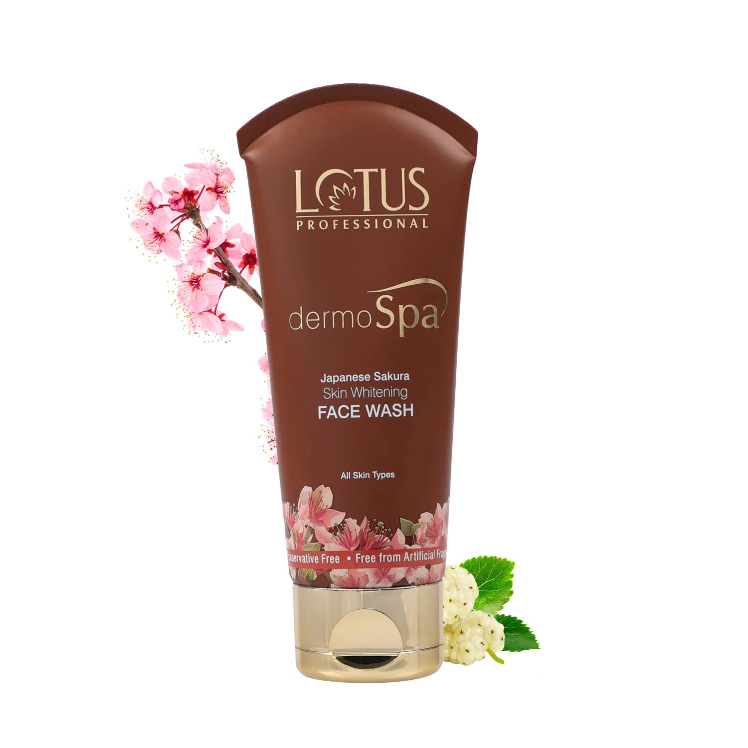 Lotus Professional DermoSpa Japanese Sakura Skin Whitening Face Wash - Preservative Free, Unscented, Transparent Formula for All Skin Types (80g) | Brightening Cleanser for Daily Skincare Routine & Gentle Exfoliation