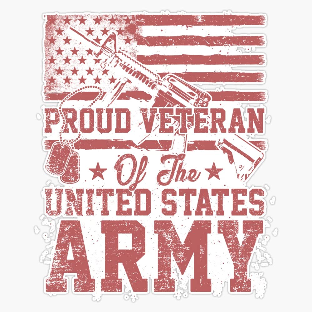 Waterproof Vinyl Sticker - USA Army Veteran Decal for Laptop, Wall, Window & Bumper - 5 Inch Patriotic Car Decoration - Perfect for Military Support & Personalization