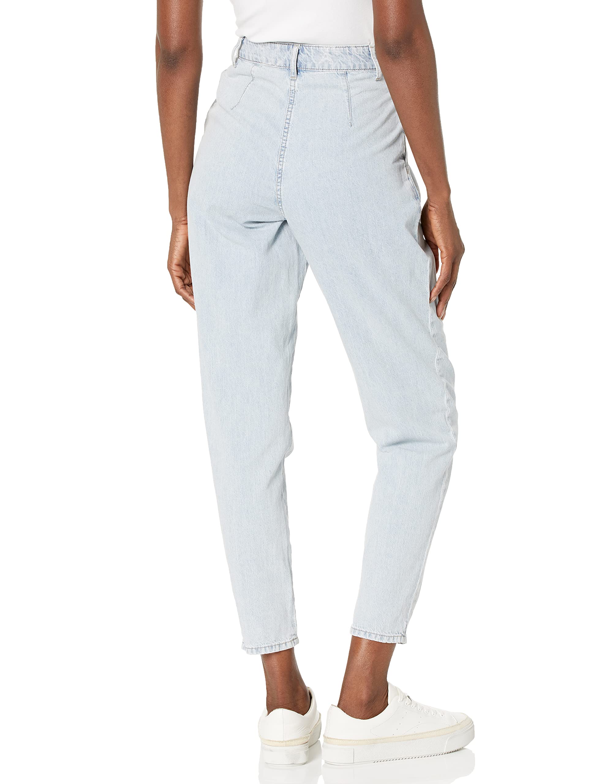 Armani Exchange Women's Jacquard Denim Effect Tapered Pants - Stylish Slim Fit Stretch Jeans for Casual & Office Wear