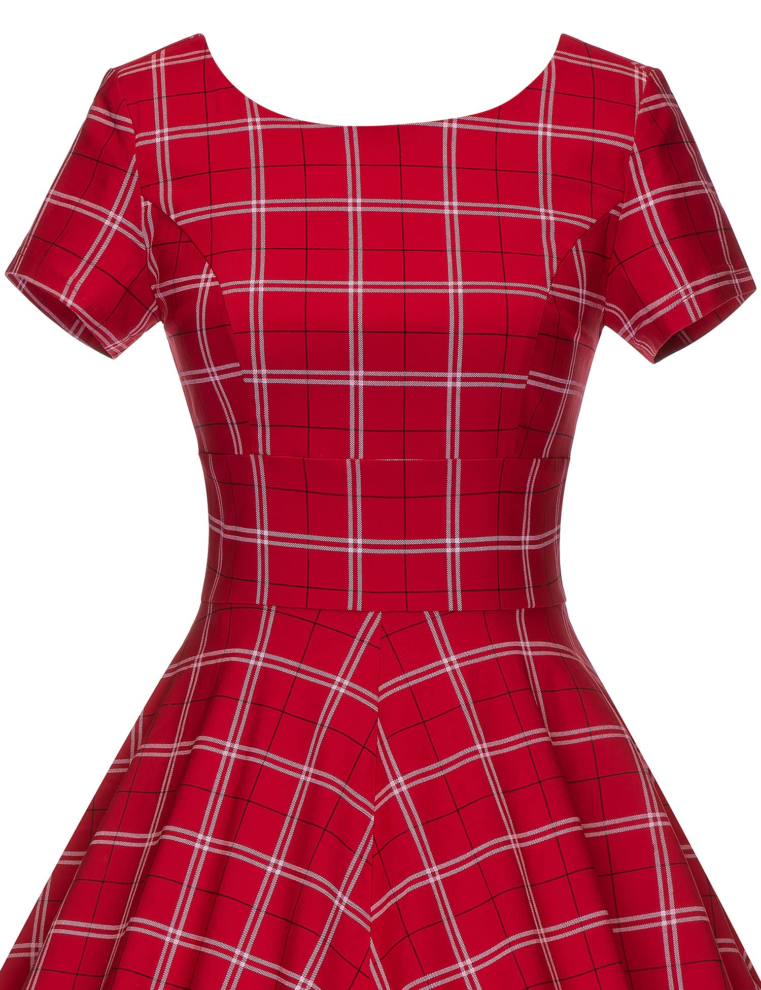 GownTown Women's 1950s Vintage Cocktail Dress - Stretchy Short Sleeve Party Dress with Pockets | Retro Style for Evening Events, Weddings & Special Occasions
