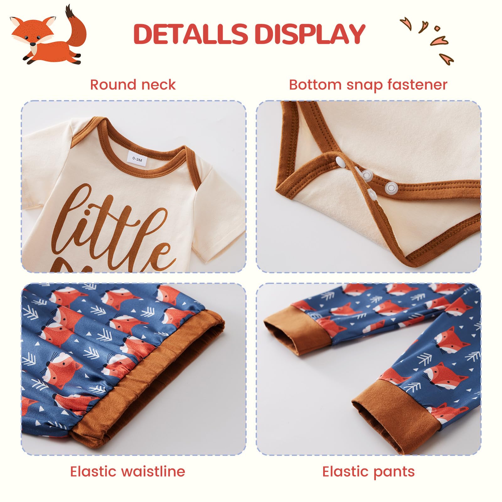 SYNPOS Baby Boy Clothes Set - Cute Animal Print Short Sleeve Outfit for Newborn & Infant (0-3M 3-6M 6-12M 12-18M) - Perfect for Daily Wear, Photo Shoots & Special Occasions