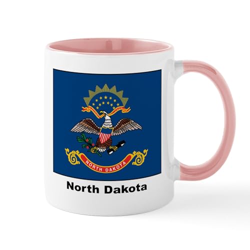 White/Pink Inside - North Dakota State Flag Mug