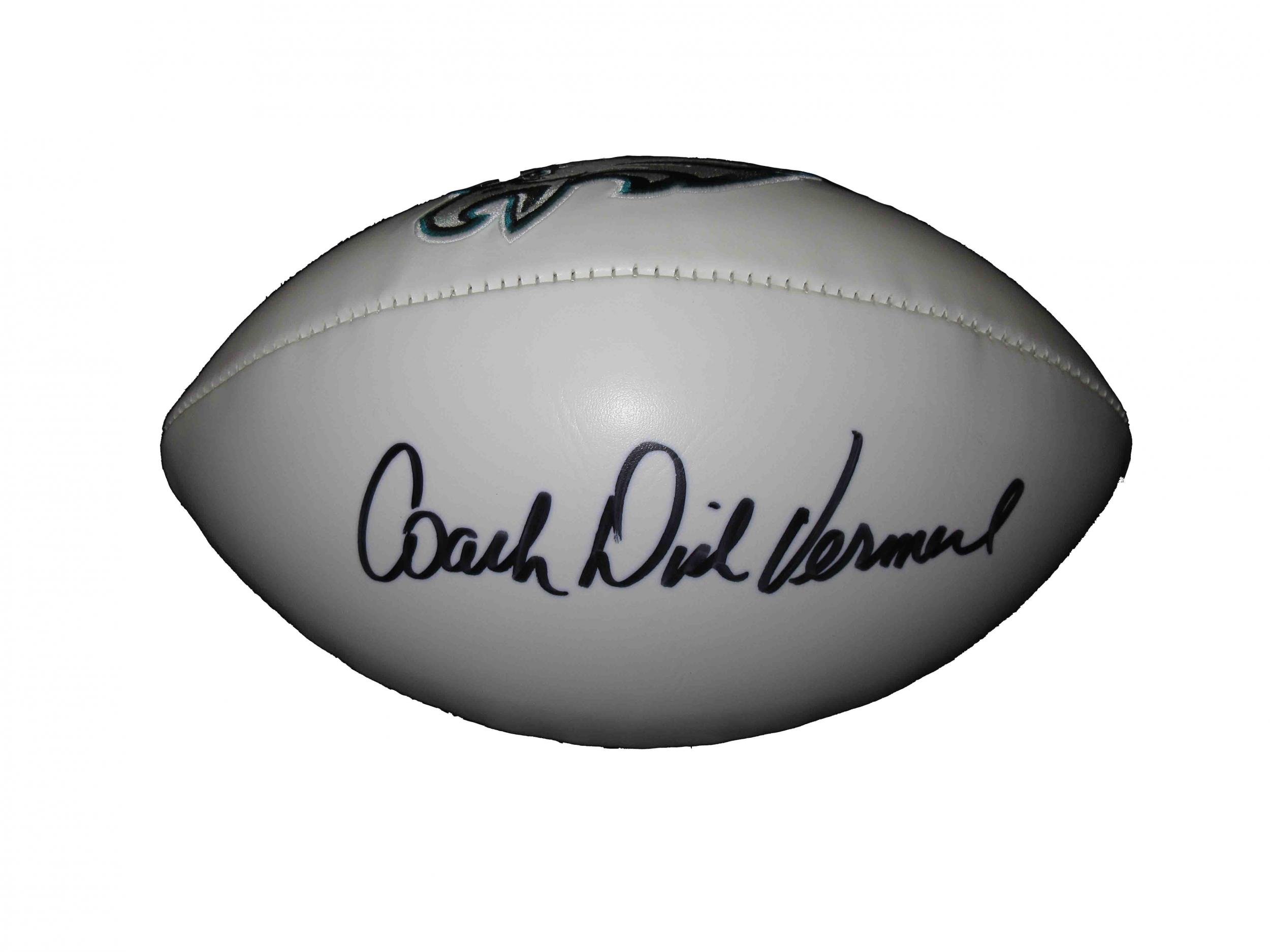 Dick Vermeil Autographed Philadelphia Eagles Logo Football - Official NFL Collectible for Fans & Memorabilia Enthusiasts - Perfect for Display, Gifts & Sports Collections