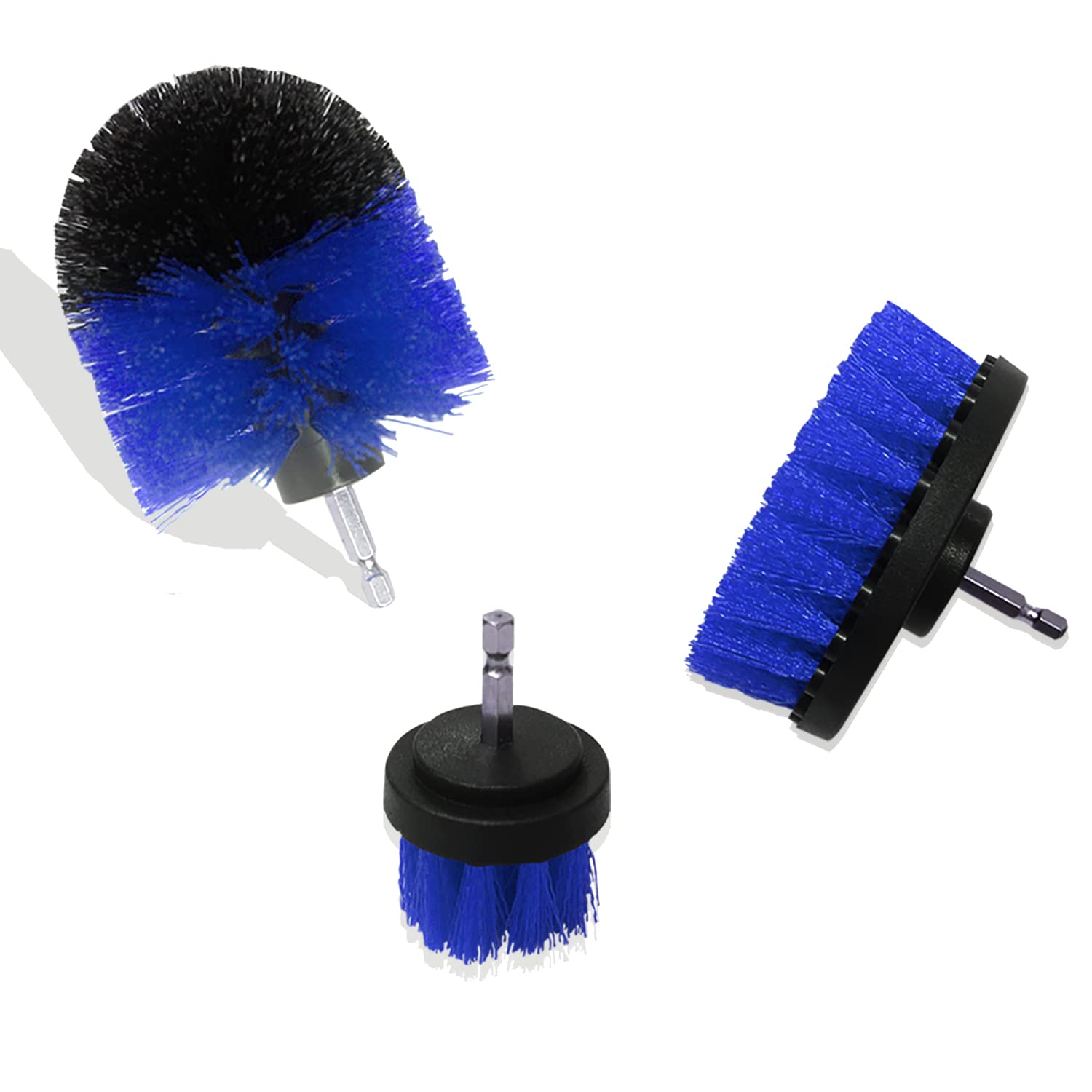 3 Pack Drill Brush Set for Deep Cleaning - Power Scrubber Brush Attachment for Drill - Heavy Duty Cleaning Brushes for Bathroom, Car, Rug, Floor, Tub, Shower, Tile, Kitchen - Perfect for Grout, Corners & Tough Stains (Blue) - Ideal for Home Deep Cleaning & Auto Detailing
