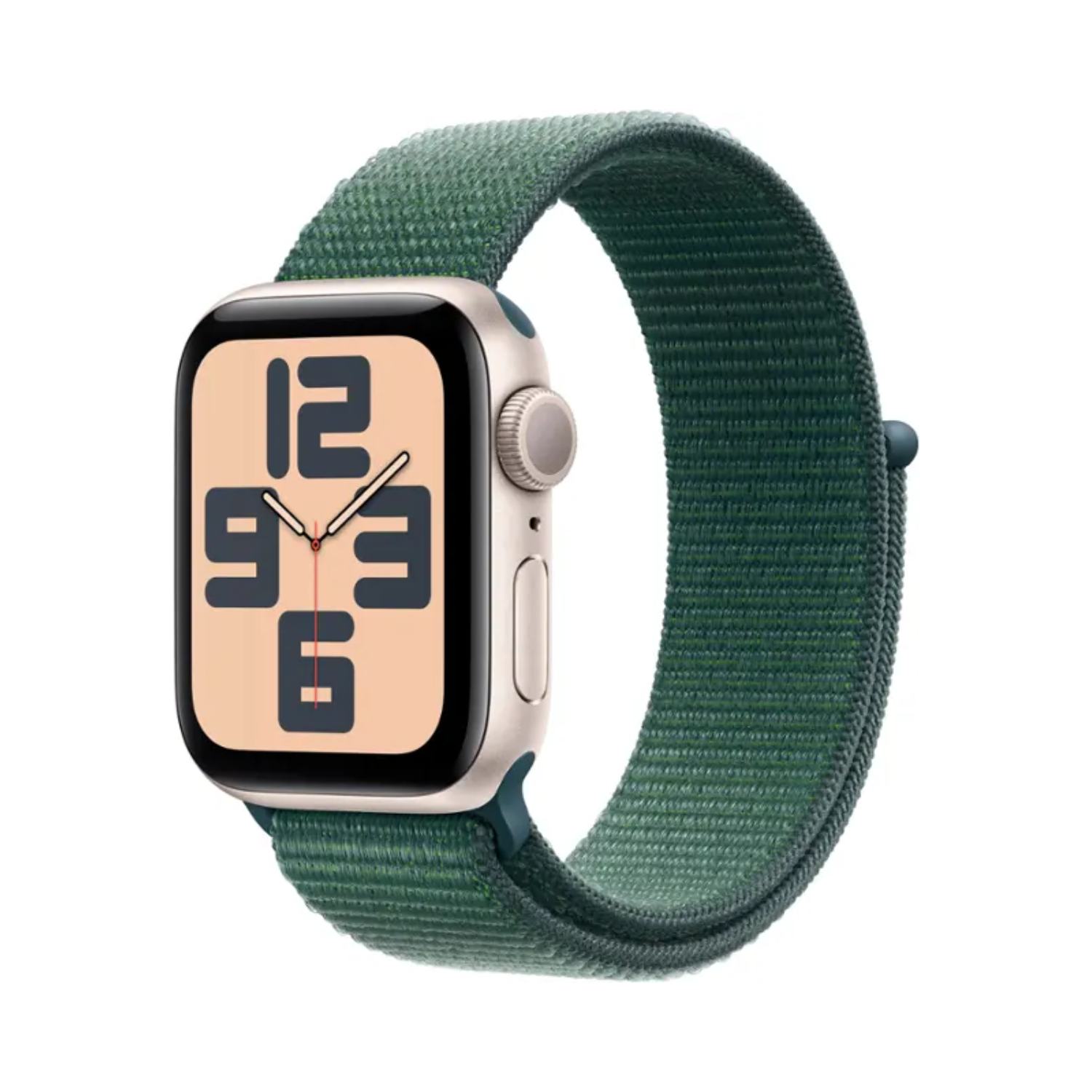 Apple Watch SE 2nd Gen 2022 (GPS) 40mm Starlight Aluminum Case with Lake Green Sport Loop - Adjustable Smartwatch for Fitness Tracking & Daily Use