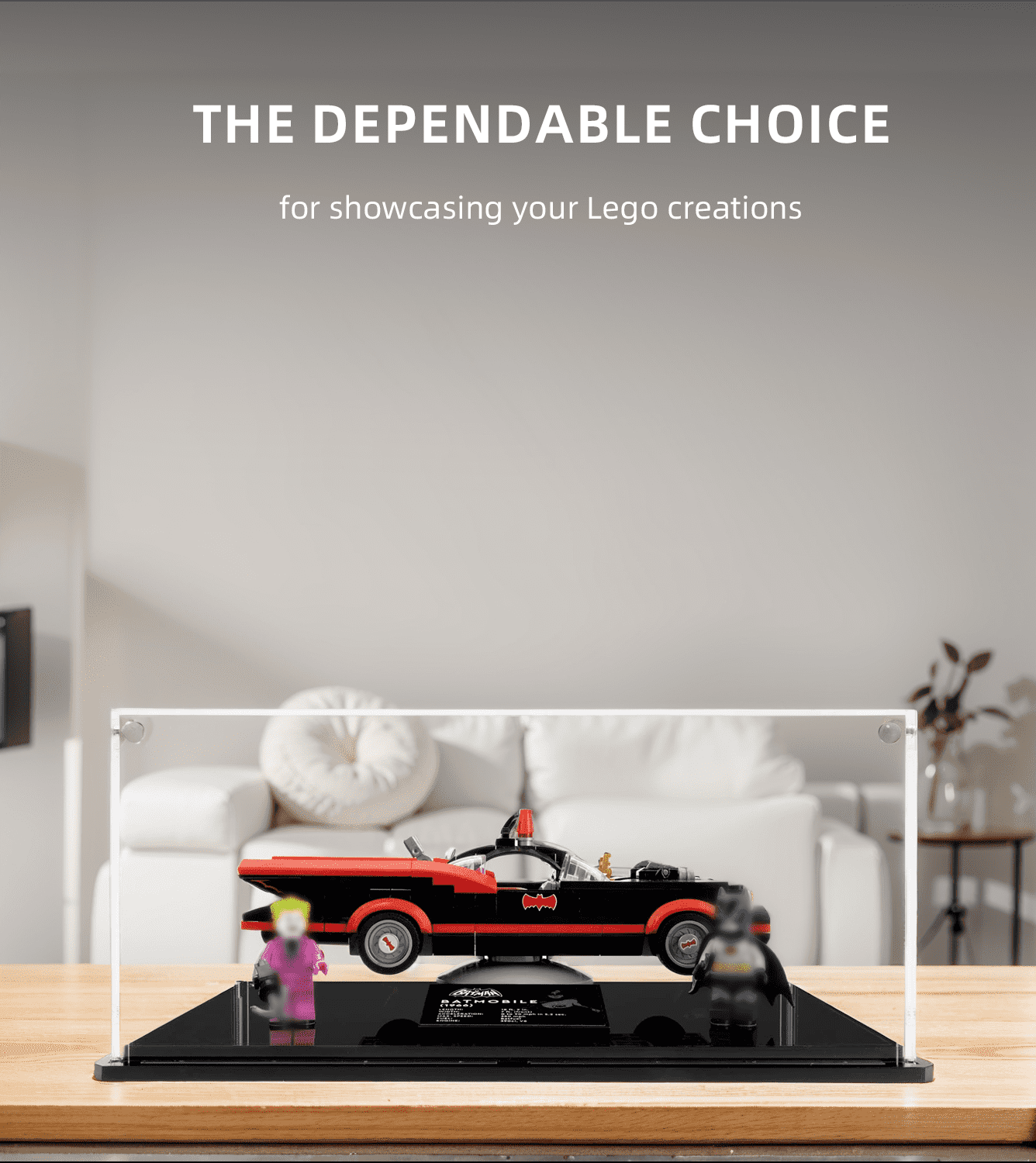 Lego Batman Classic TV Series Batmobile 76188 Display Case - Clear Acrylic Showcase for Collectible Building Sets - Perfect for Home Decoration, Office Display & Gift Giving