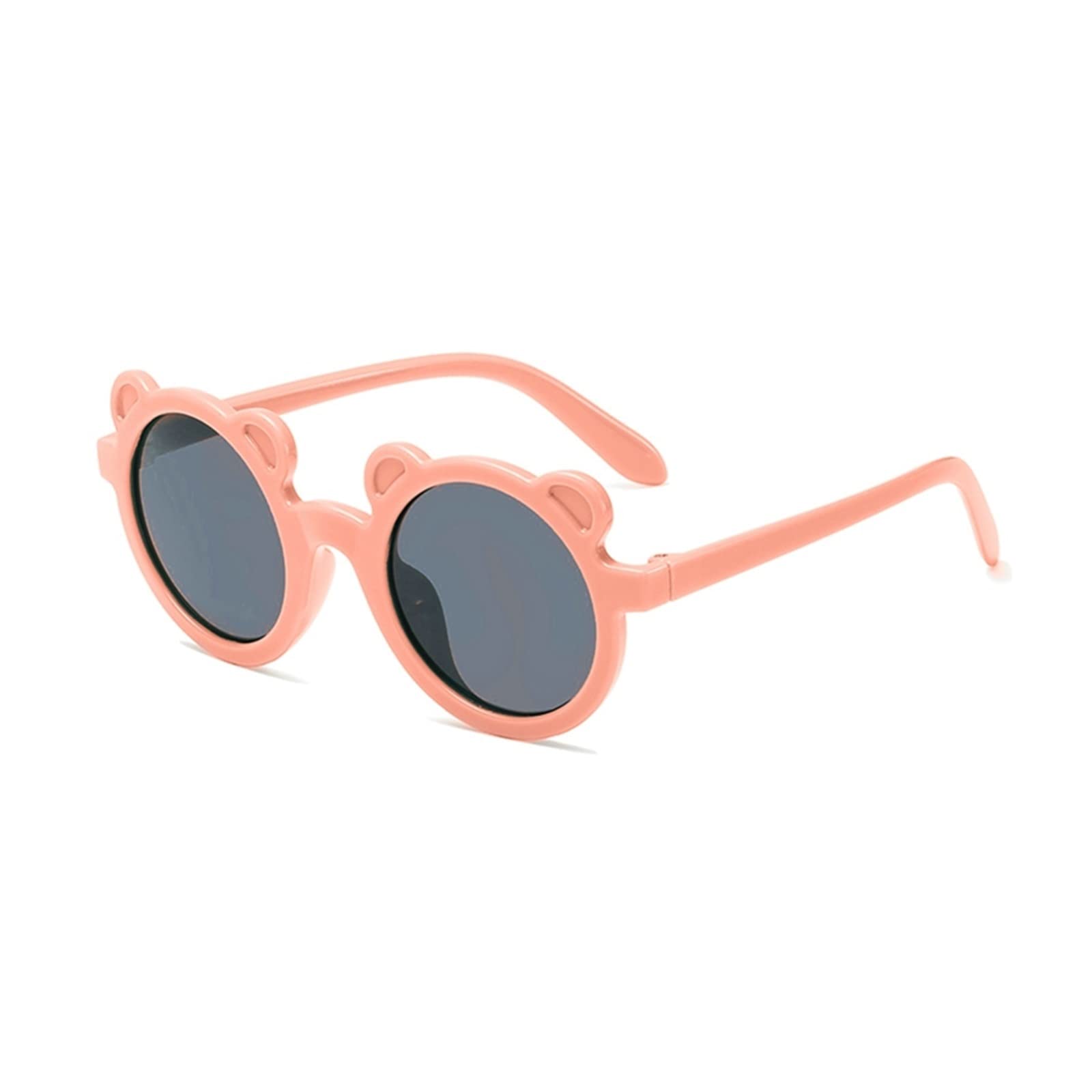 Kids UV Protection Sunglasses - Cute Cartoon Bear Cat Rainbow Round Sunglasses for Boys & Girls | Summer Sunflower Style Eyewear | Perfect for Beach, Outdoor Play & Sunny Days (Bear-Style 8)