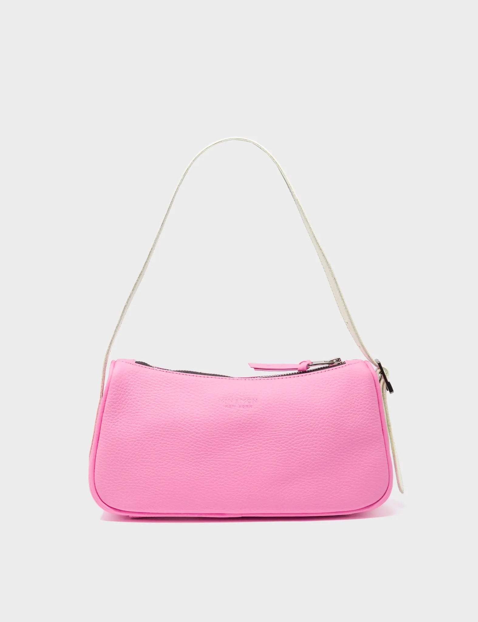 Lucas Hobo Mini Bubblegum Pink Handbag with Happy Clouds Embroidery - Stylish Crossbody Purse for Women, Perfect for Casual Outings & Date Nights