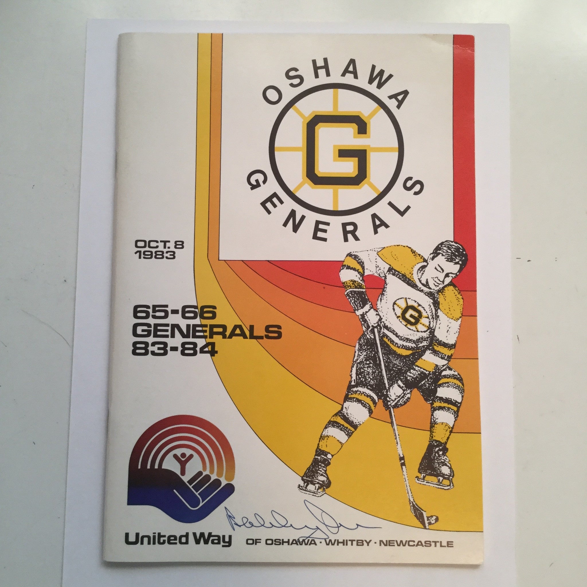 Authentic Bobby Orr Signed 1983 Oshawa Generals Hockey Program - Rare Collectible for Hockey Fans & Sports Memorabilia Enthusiasts - Perfect for Display in Man Caves, Sports Bars & Collector Showcases