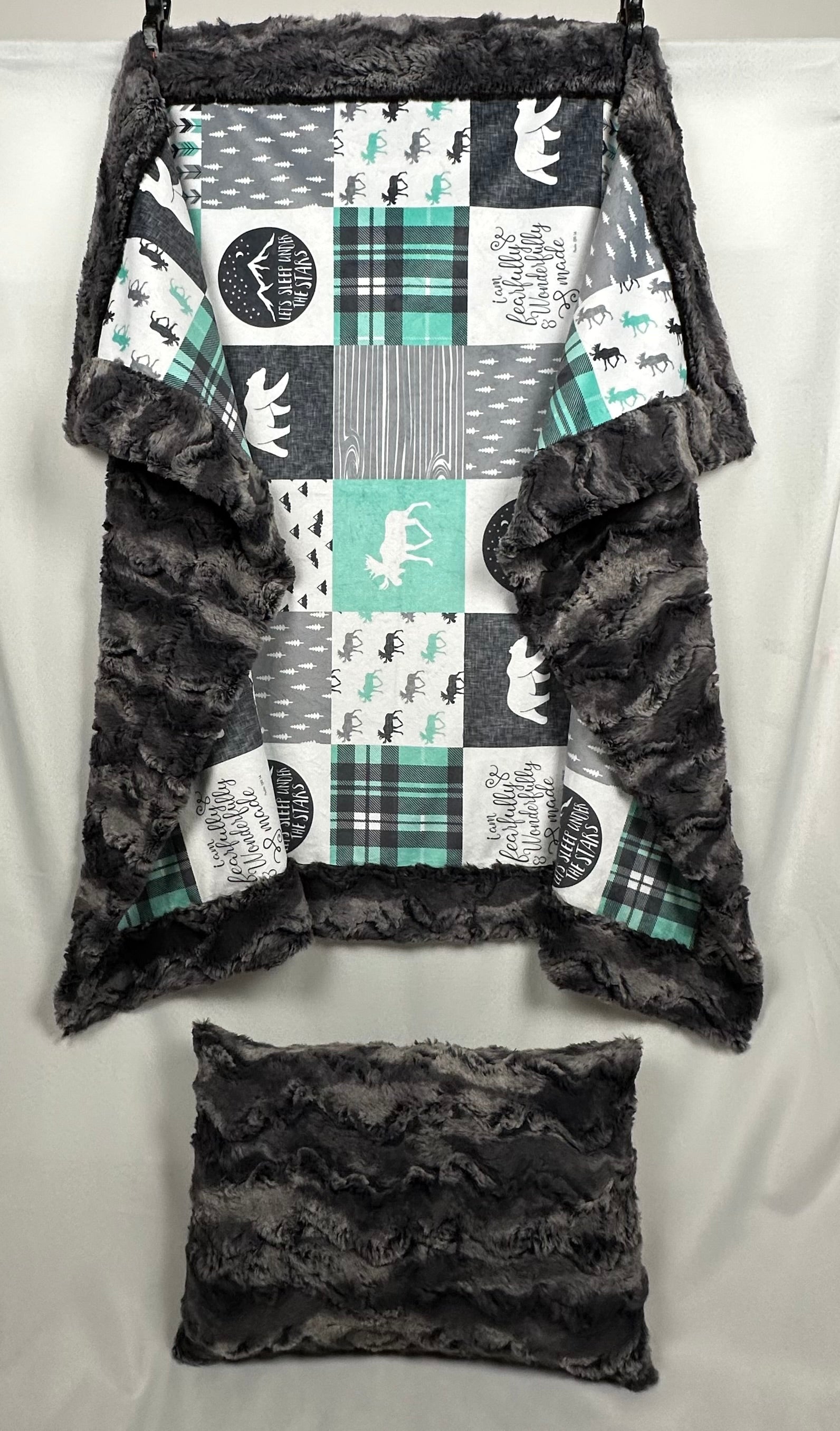 Fearfully & Wonderfully Made Luxe Large Toddler/Child Blanket 42x60 with 13x19 Pillowcase - Soft Nursery Blanket for Boys & Girls, Perfect for Bedtime, Travel & Snuggling