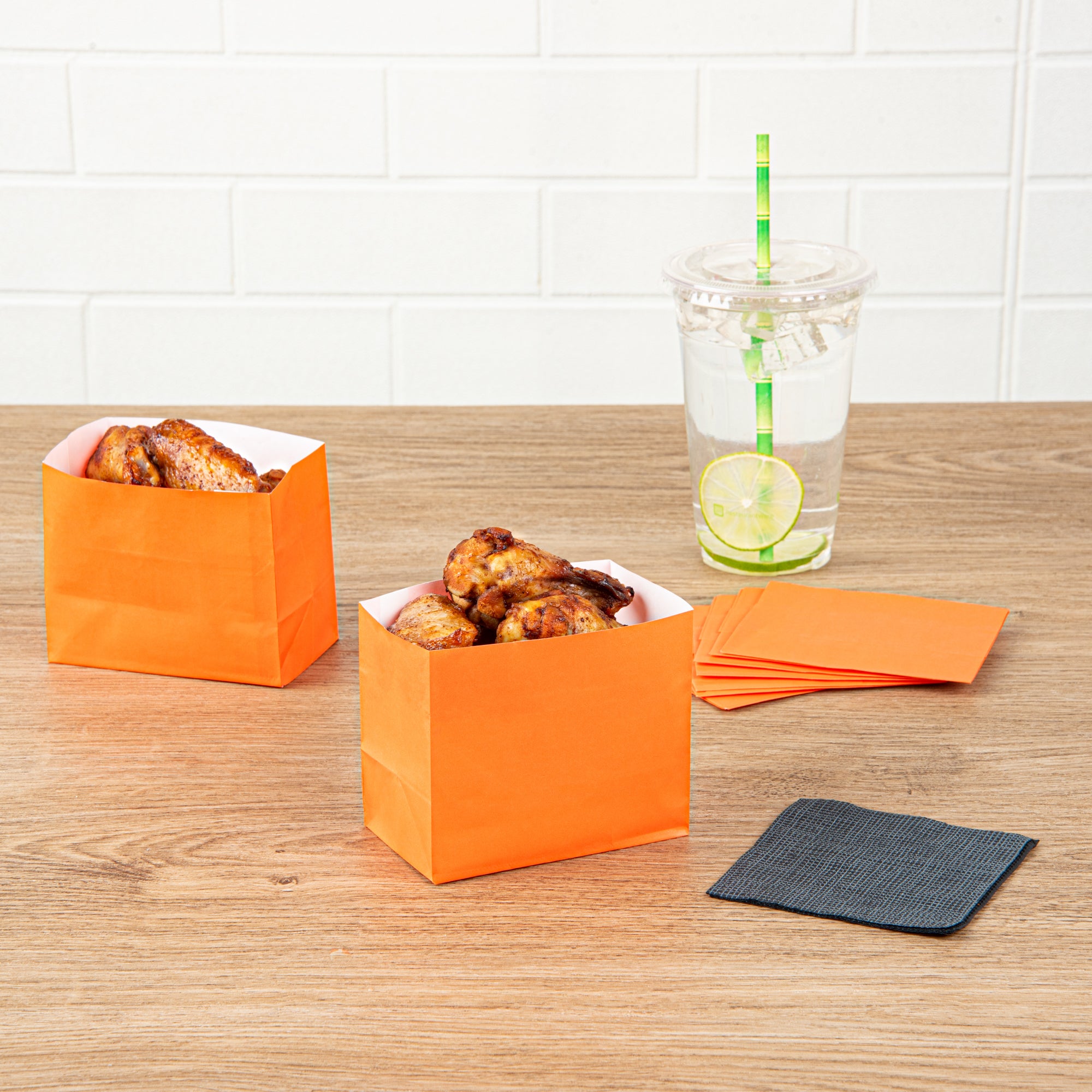 Eco-Friendly Orange Paper Snack Bags - 4.25