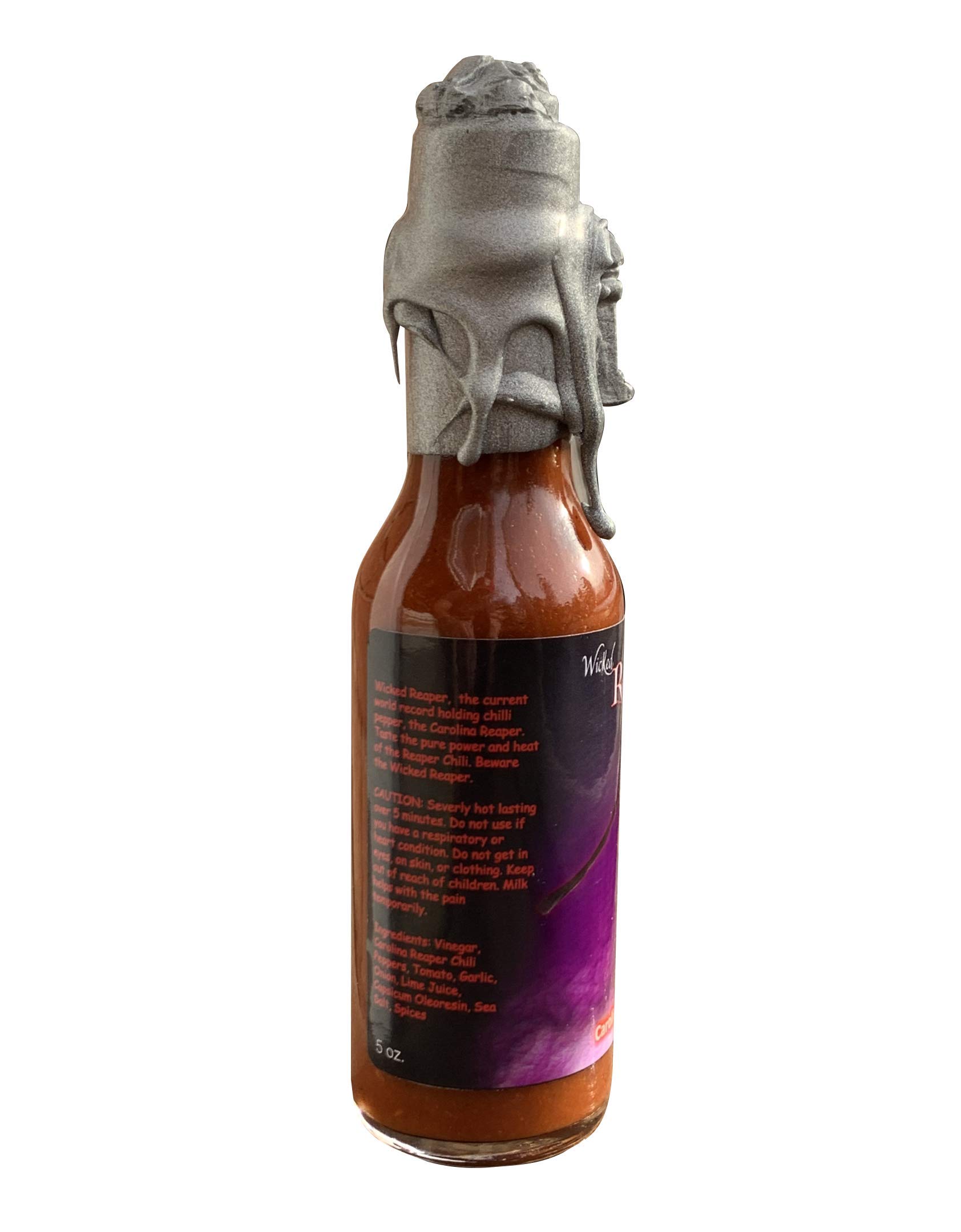 Wicked Reaper Reserve Carolina Reaper Hot Sauce - World's Hottest Chili Pepper Sauce (Silver) | Spicy Condiment for Wings, Tacos, Burgers & Cooking