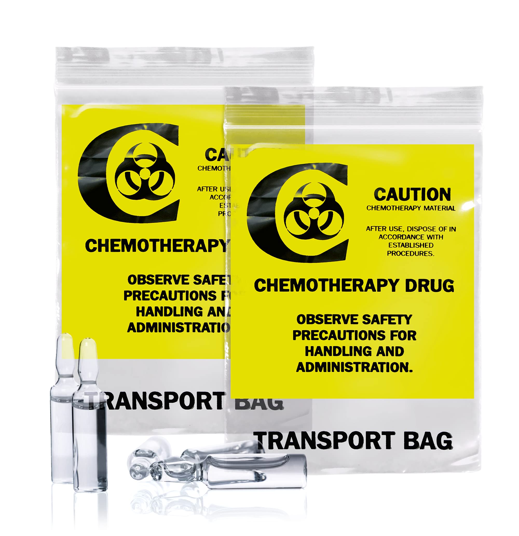 APQ 1000 Pack Clear 9x12 Chemo Transfer Bags with Zipper Print | 4 Mil Thick Polyethylene Seal Top Medical Bags | Biohazard Signal for Healthcare Needs | Perfect for Hospitals, Clinics & Home Medical Use