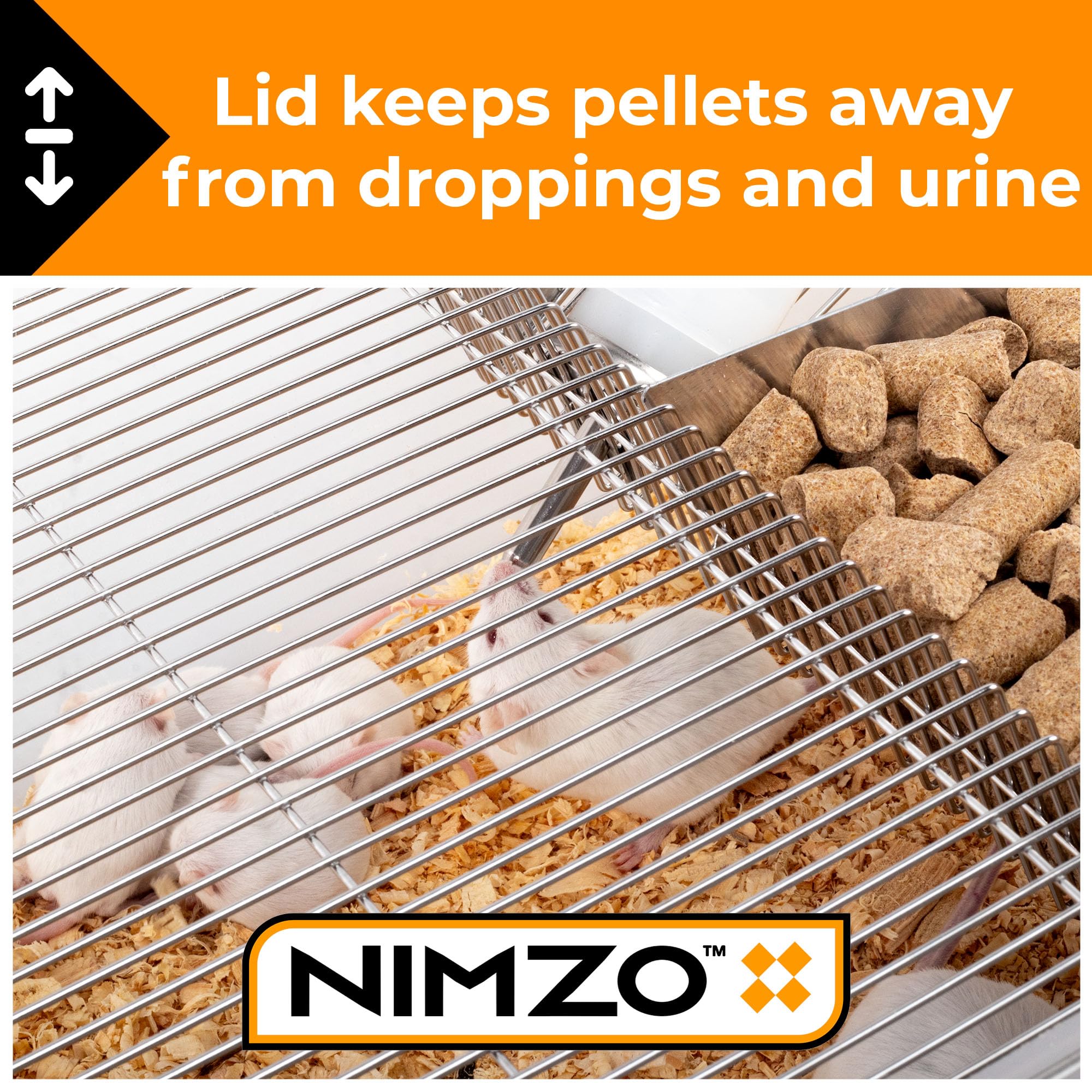 Nimzo Large Lab Cage for Rats & Mice - 3-Pack Breeding Cage with 500ml Water Bottle | Perfect for Small Animal Breeding, Research Labs & Pet Habitats