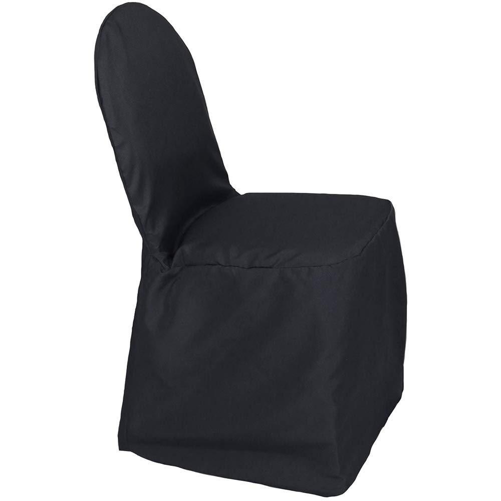 Black Polyester Chair Covers for Banquet Chairs - Wedding & Event Decor