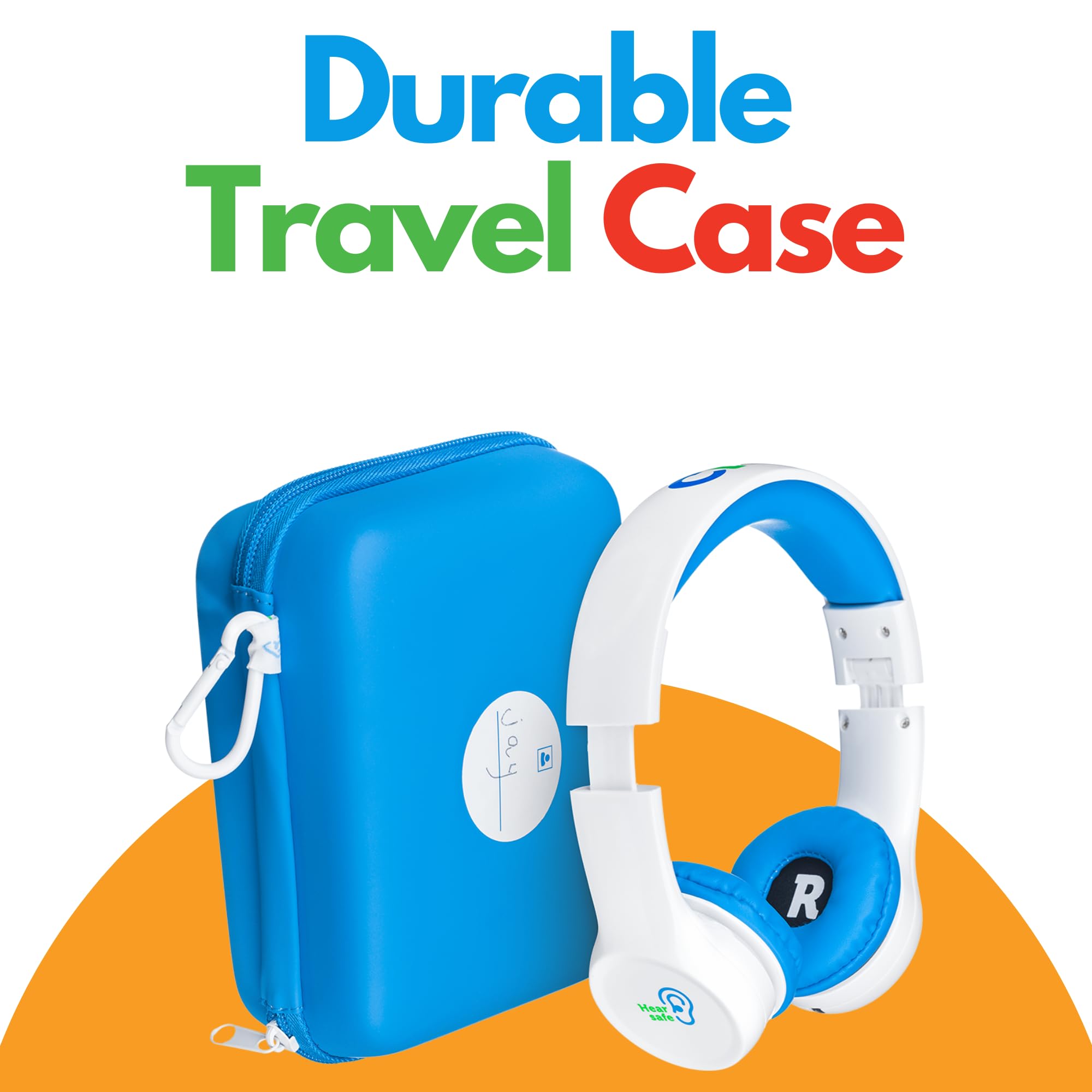 Clevy Kids Headphones Over-Ear with 85dB Volume Limit - 3.5mm Wired Headphones for School, iPad, Computer - HD Mic & 5ft Tangle-Free Cord - Foldable Design with Durable Carrying Case for Boys & Girls - Perfect for Online Classes, Travel, and Home Learning