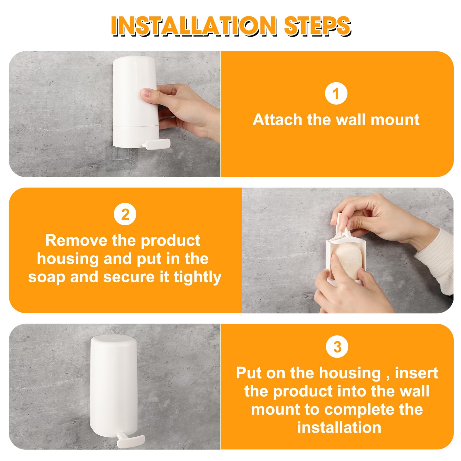 Waterproof Wall-Mounted Soap Grinder Dispenser - No Drill Easy Installation Bar Soap Container for Bathroom, Kitchen & Hotel Use | Perfect for Handmade Soap Storage & Hygienic Cleaning