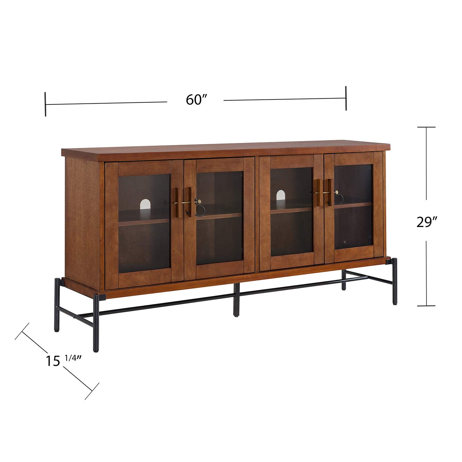 SEI Furniture Chalford TV Stand Sideboard Cabinet - Black Modern Entertainment Center for Living Room, Bedroom & Home Theater Storage