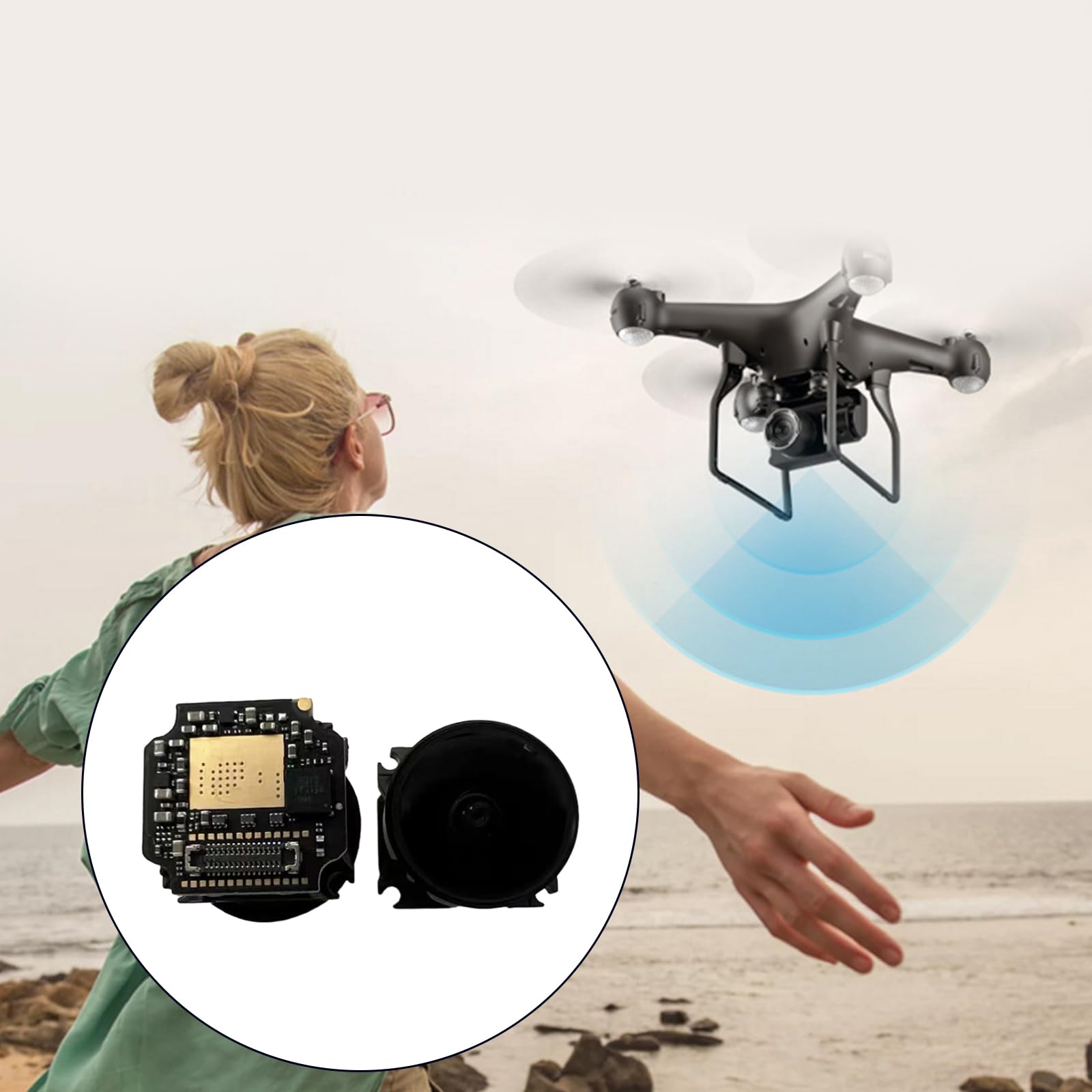 BHFYOB Action 2 Drone Camera Lens Module Replacement - 4K Gimbal Camera Chip Repair Part Accessories for DJI Action 2 - Perfect for Aerial Photography & Drone Maintenance