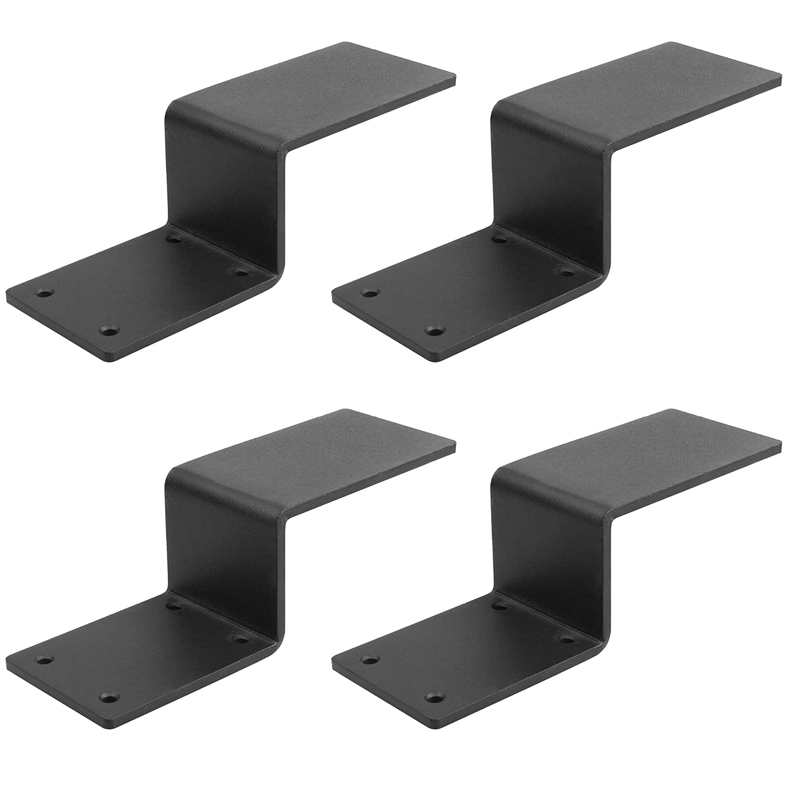4 Pack Heavy Duty Z-Shaped Door Barricade Brackets for 2x4 Wood Boards - 8 Gauge Steel Security Door Lock Reinforcement for Home & Business Safety - Perfect for Emergency Lockdowns and Property Protection
