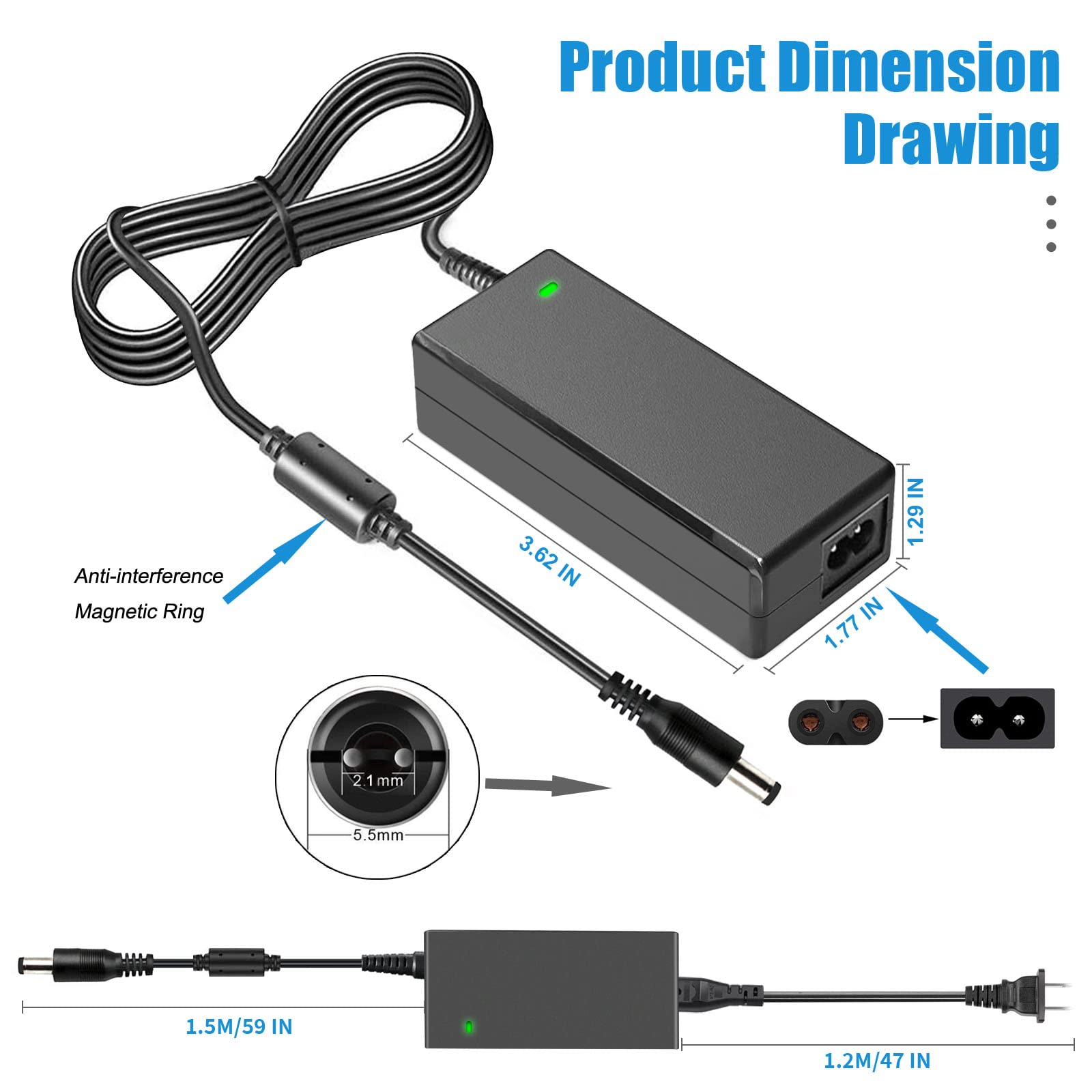 TKDY AC-PW20 Power Adapter NP-FW50 Dummy Battery for Sony Alpha ZV-E10 A6400 A6000 A6100 A5100 A7 A7II Cameras - Continuous Power Supply for Vlogging, Live Streaming & Photography